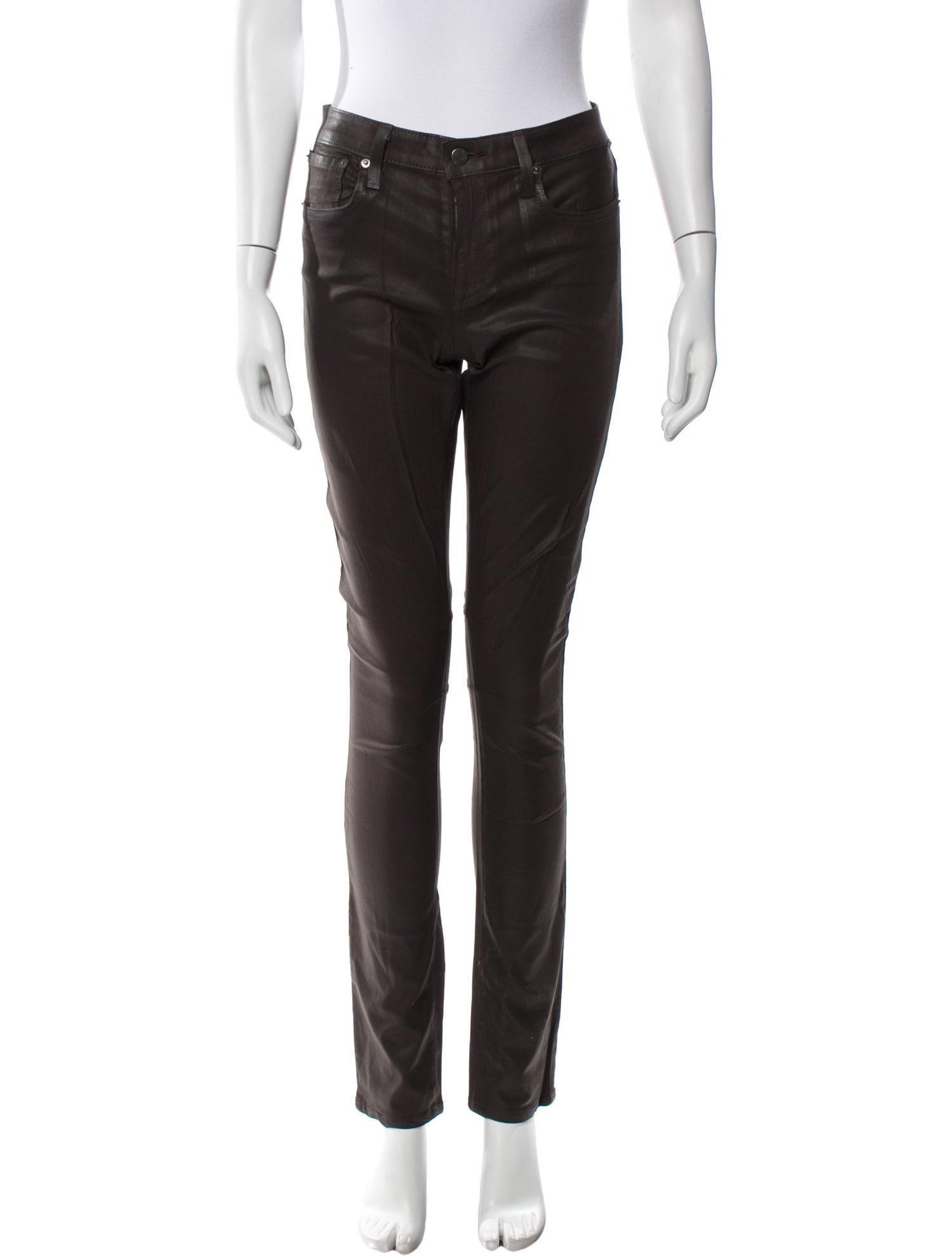 Helmut Lang Leather Skinny Leg Pants