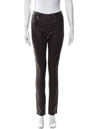 Helmut Lang Leather Skinny Leg Pants