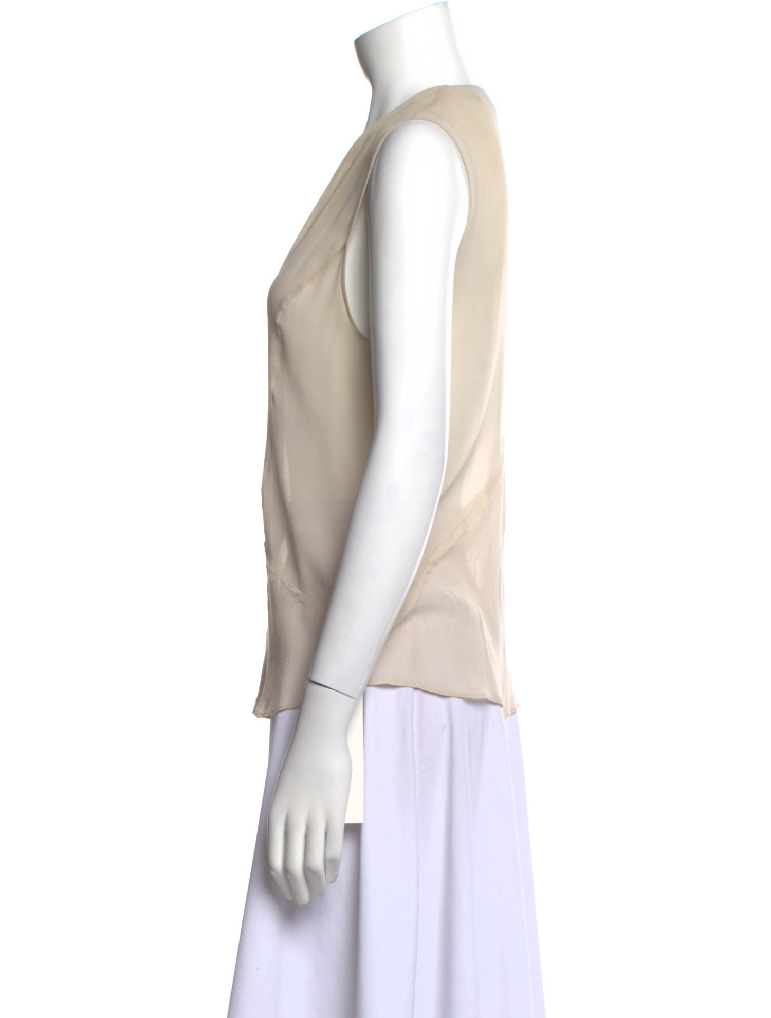 Helmut Lang Silk V-Neck Button-Up Top