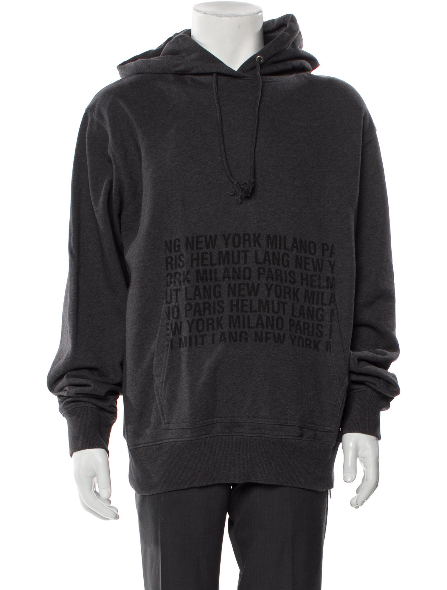 Helmut Lang Printed V-Neck Hoodie