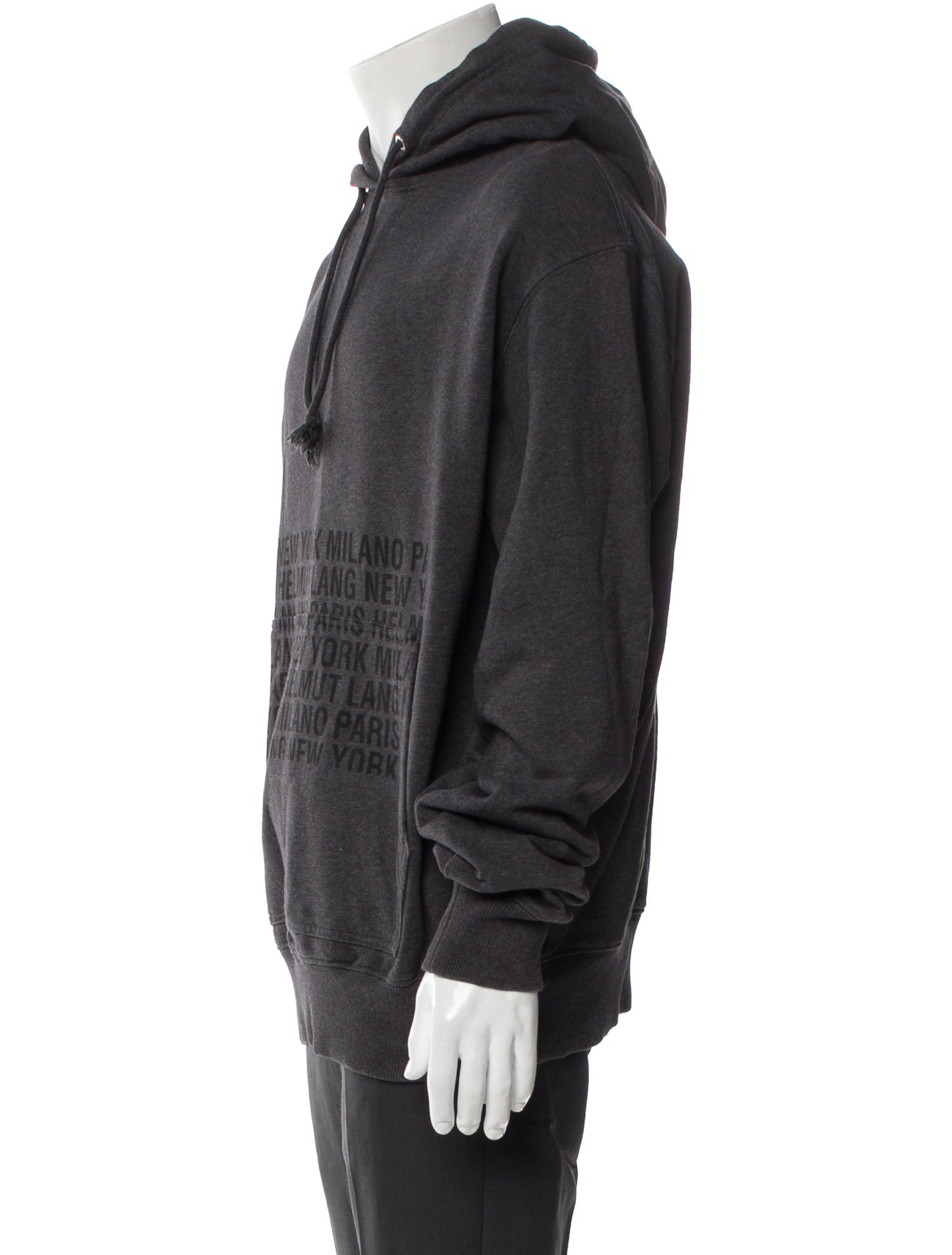 Helmut Lang Printed V-Neck Hoodie