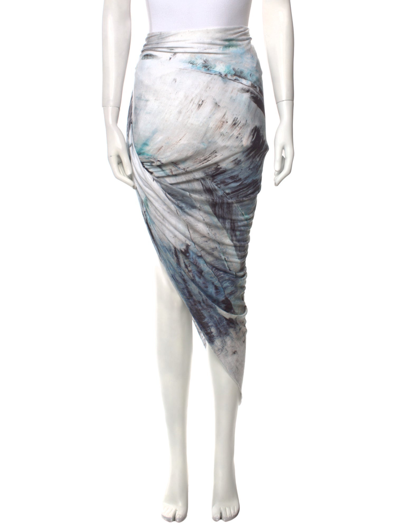 Helmut Lang Tie-Dye Print Midi Length Skirt