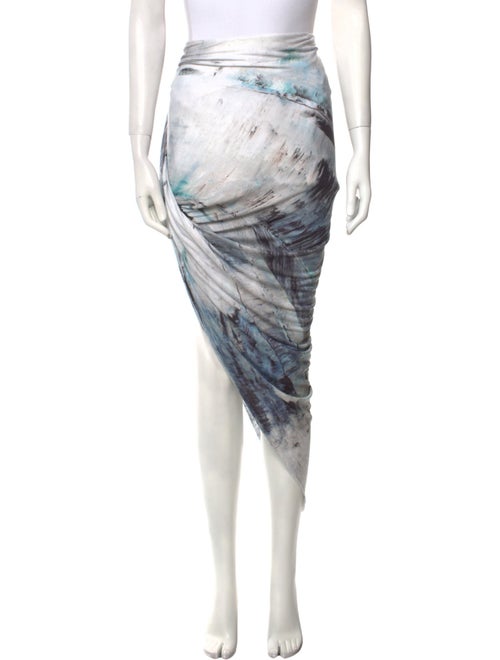 Helmut Lang Tie-Dye Print Midi Length Skirt