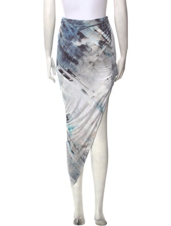 Helmut Lang Tie-Dye Print Midi Length Skirt