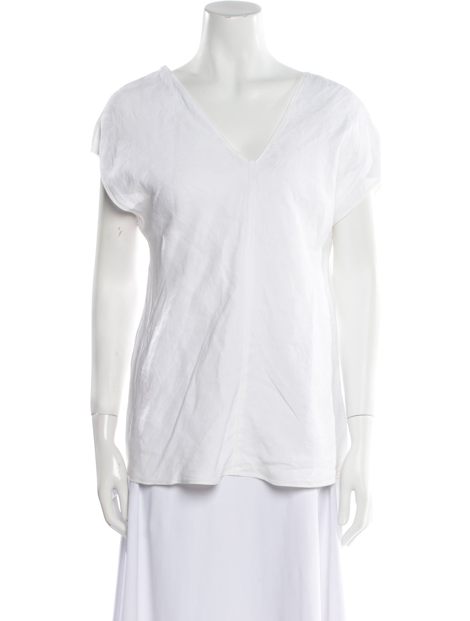 Helmut Lang Linen V-Neck T-Shirt