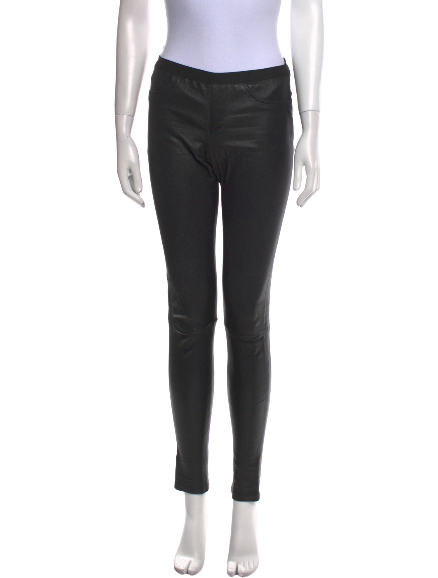 Helmut Lang Lamb Leather Skinny Leg Pants