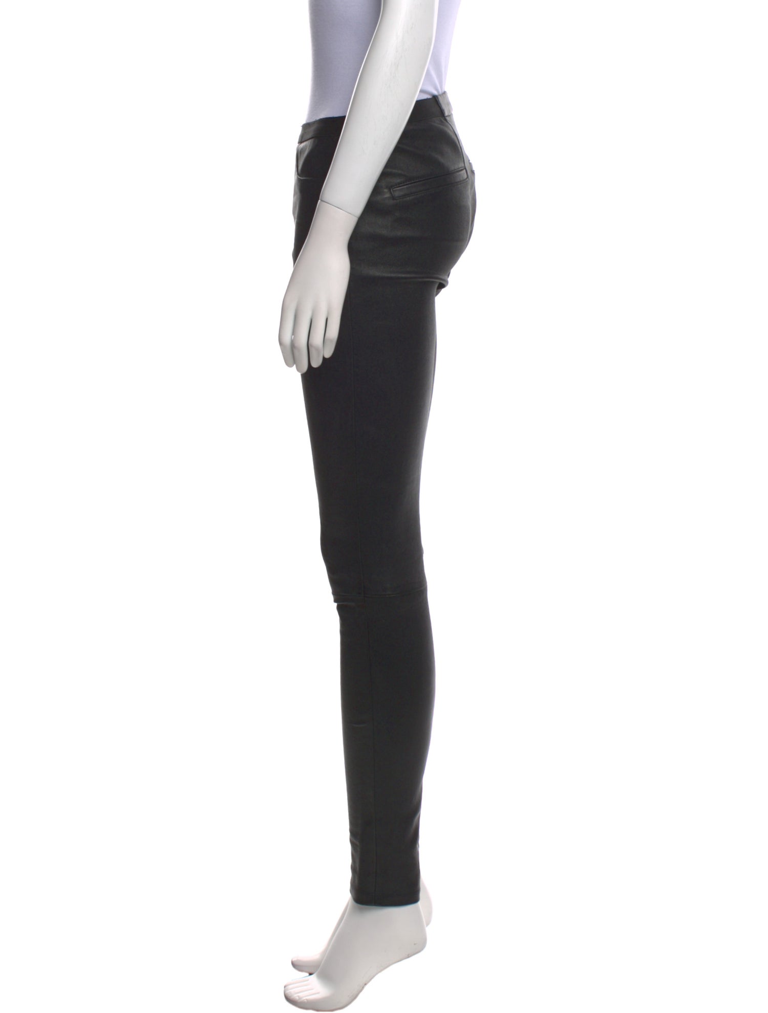 Helmut Lang Lamb Leather Skinny Leg Pants