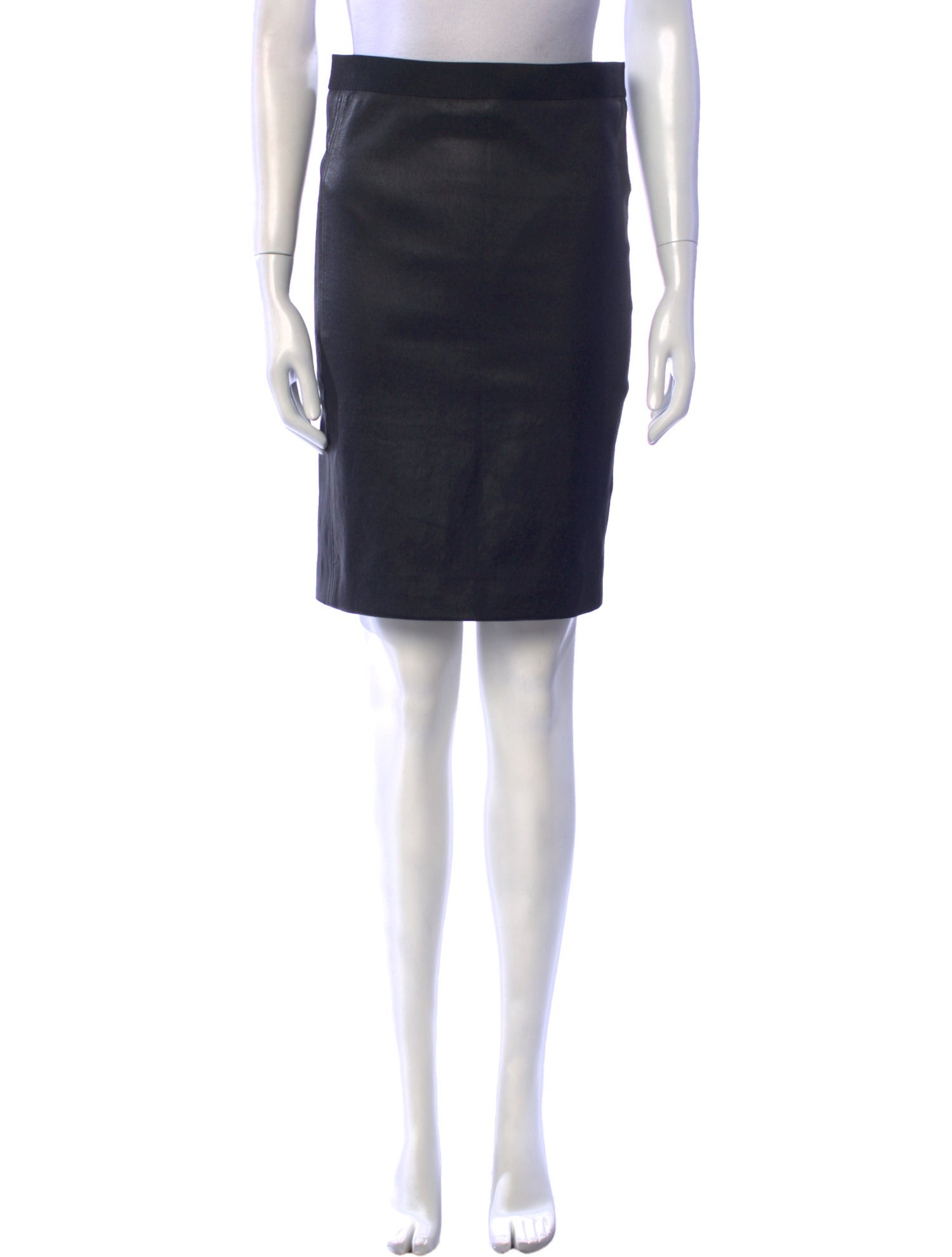 Helmut Lang Leather Knee-Length Skirt
