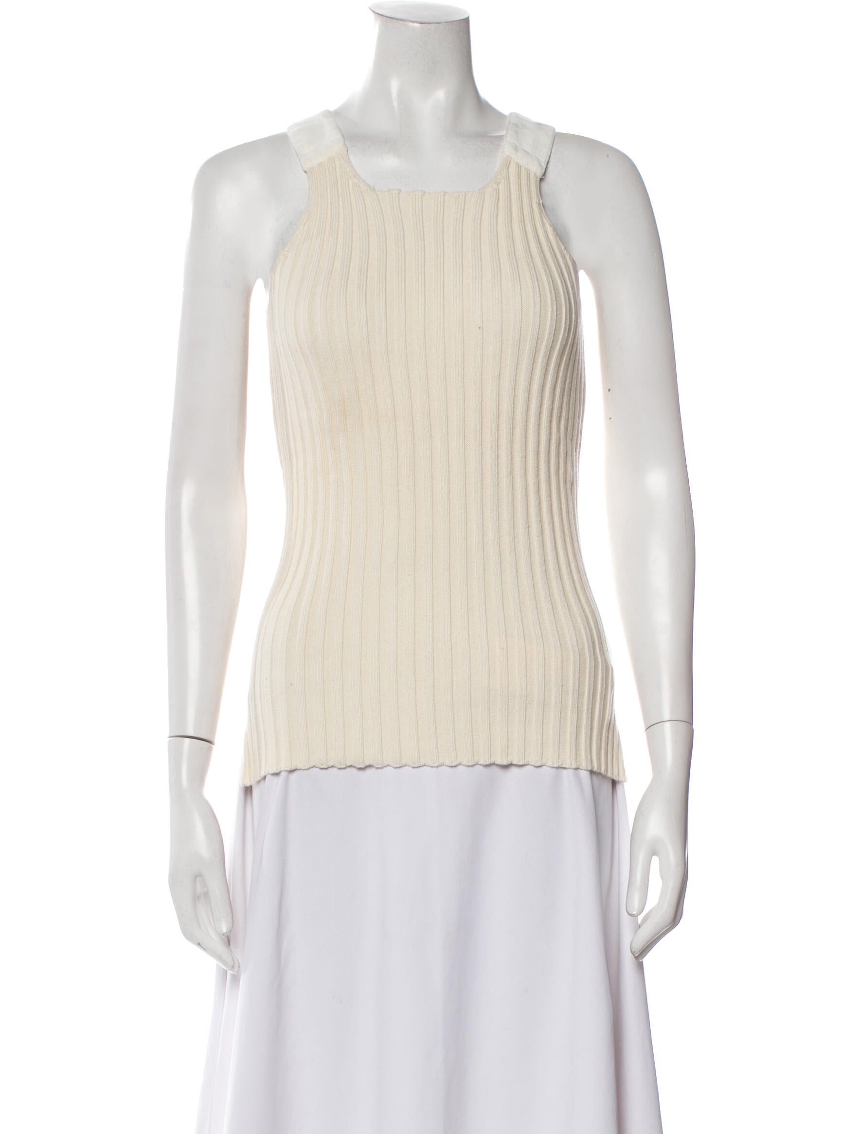 Helmut Lang Square Neckline Sleeveless Top