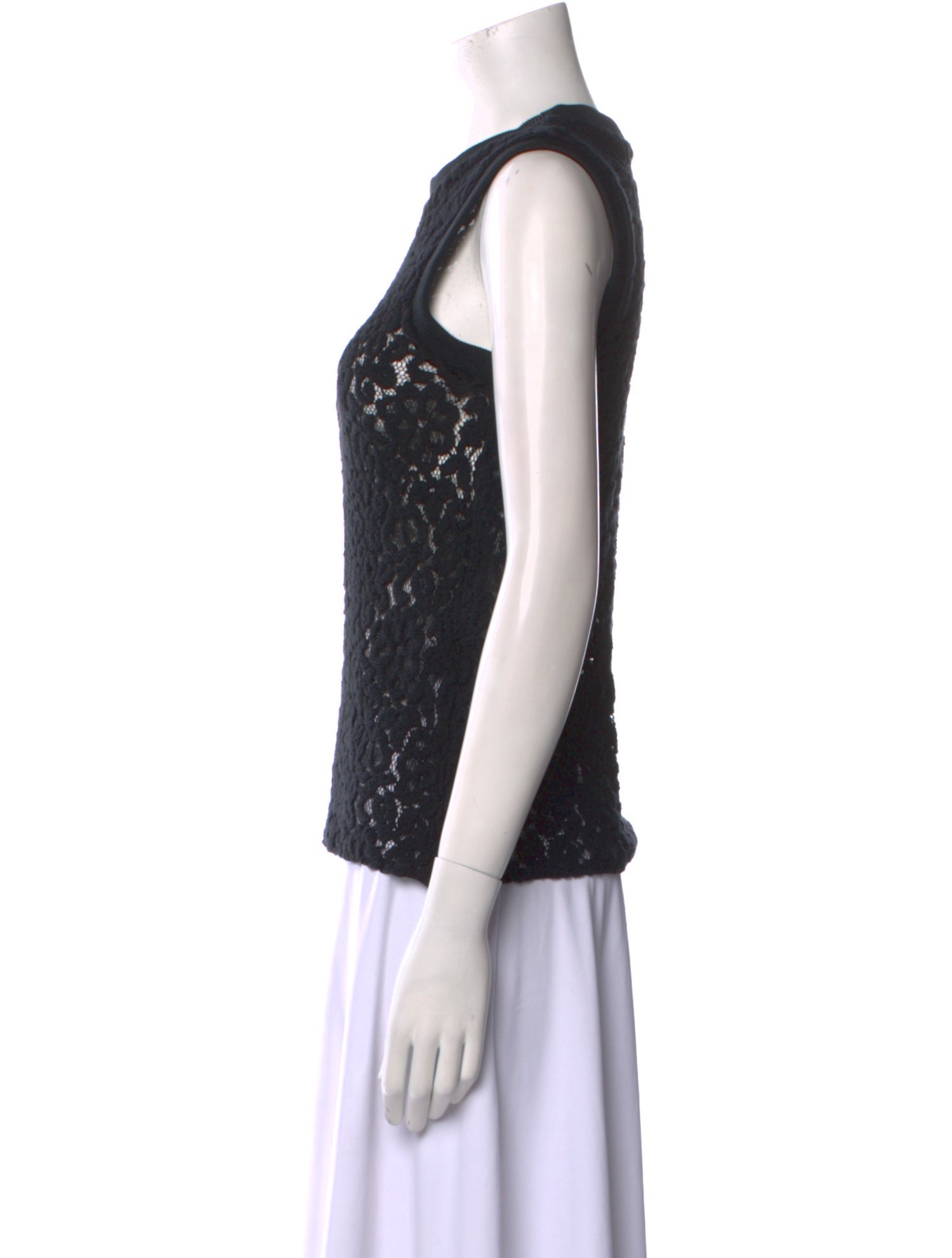 Helmut Lang Lace Pattern Crew Neck Top