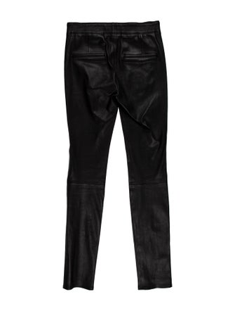 Helmut Lang Lamb Leather Skinny Leg Pants
