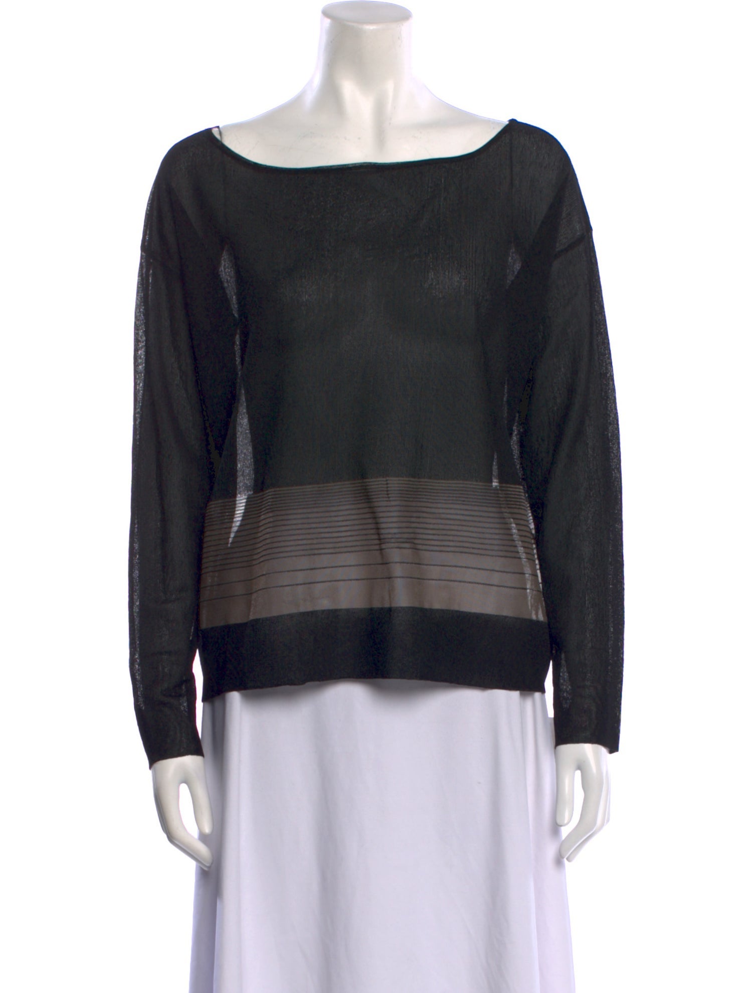 Helmut Lang Striped Bateau Neckline Sweater