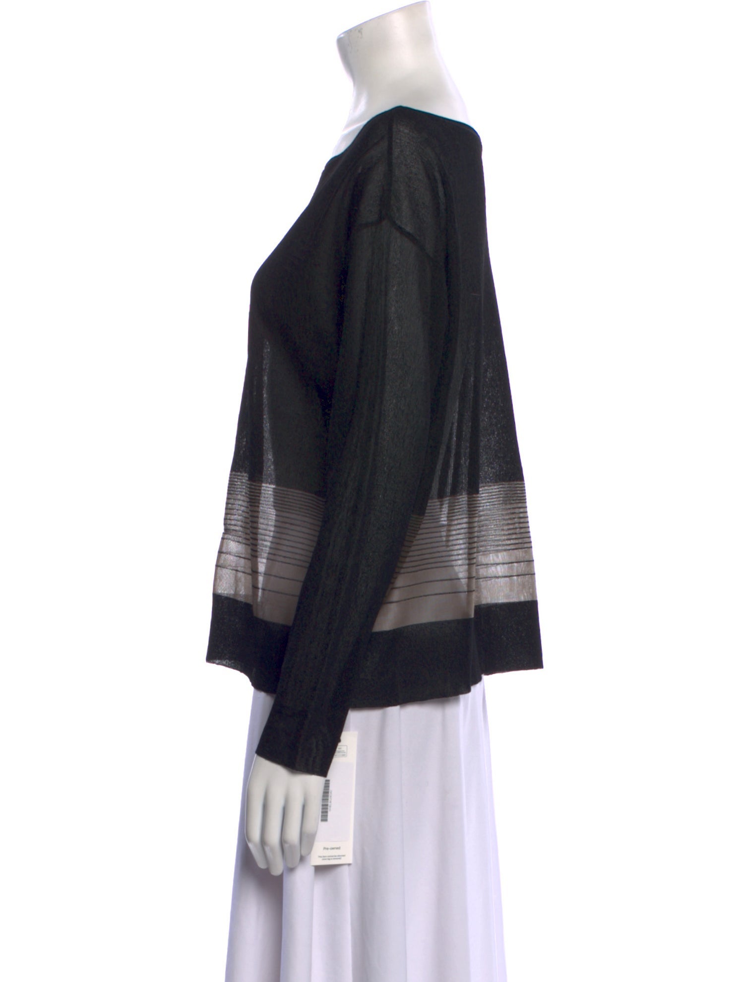 Helmut Lang Striped Bateau Neckline Sweater