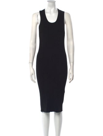 Helmut Lang Scoop Neck Midi Length Dress