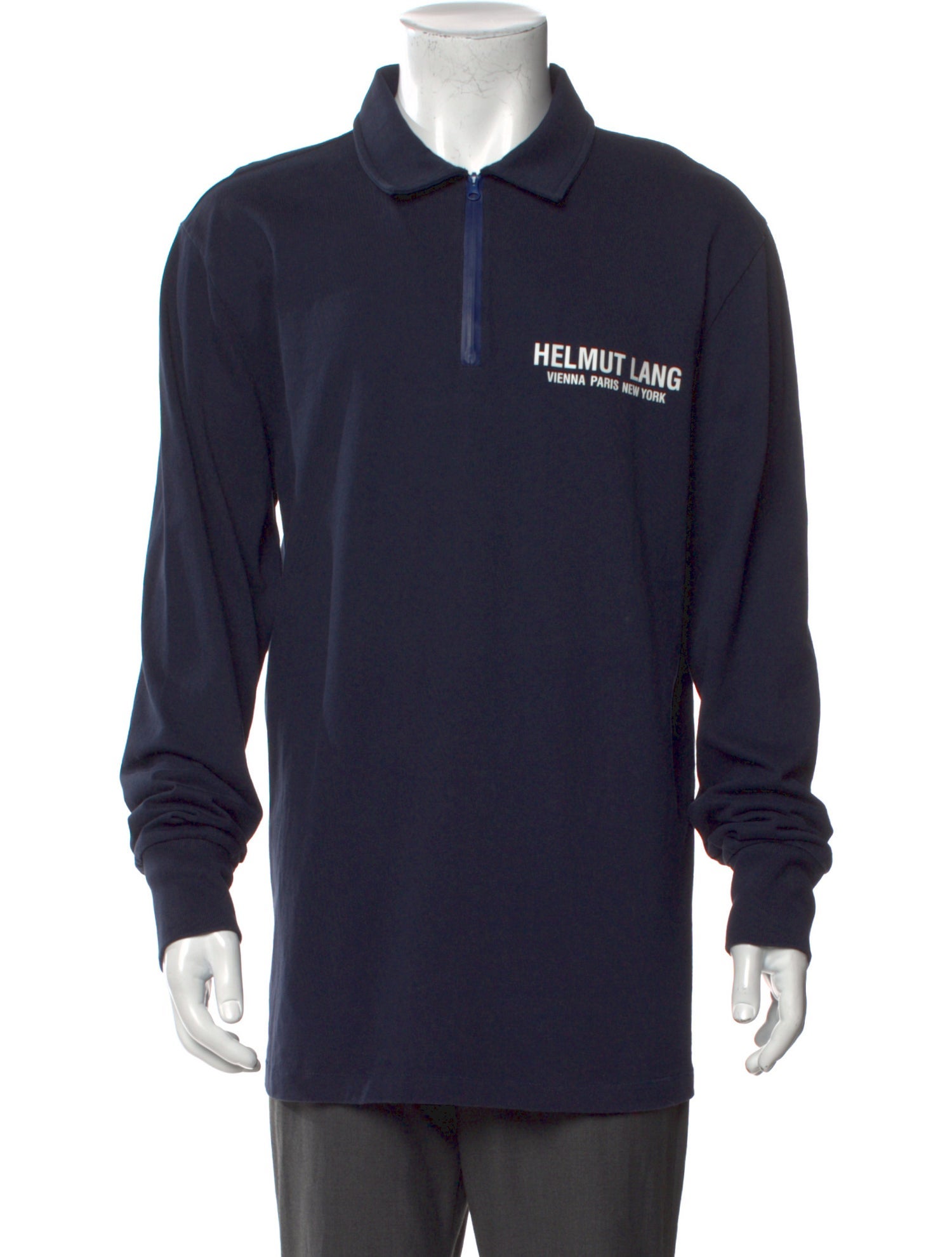 Helmut Lang Graphic Print Collar Polo Shirt