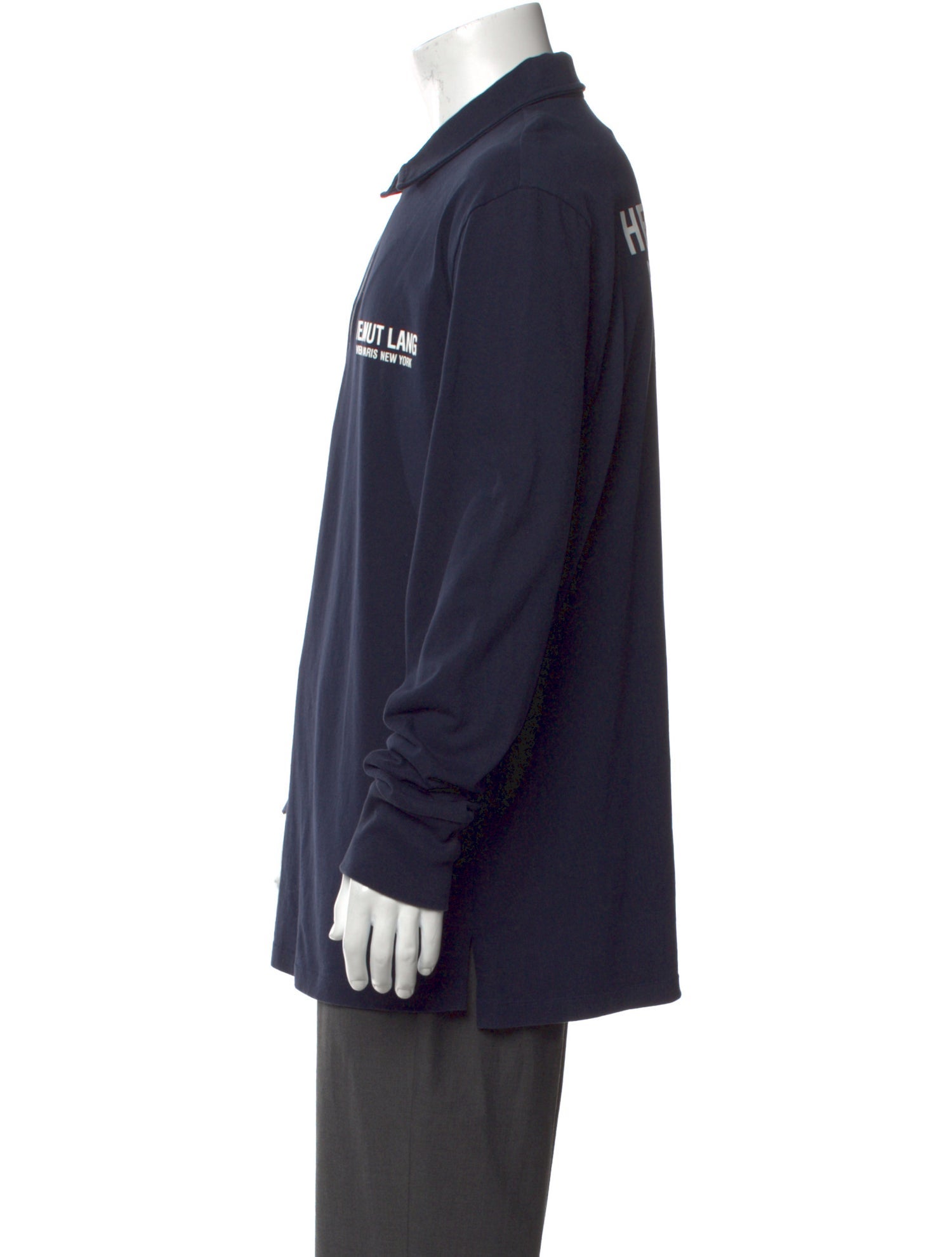 Helmut Lang Graphic Print Collar Polo Shirt