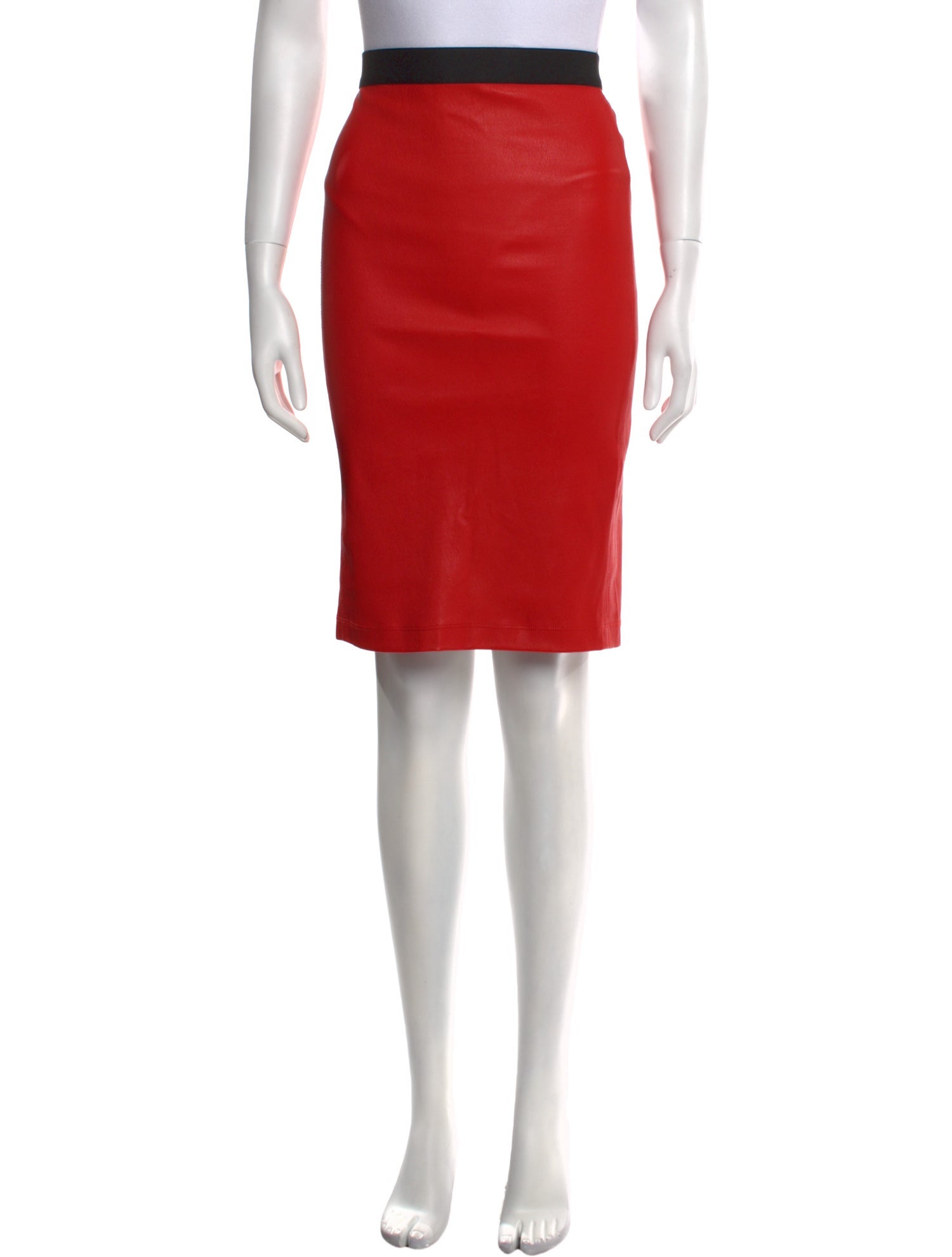 Helmut Lang Lamb Leather Knee-Length Skirt
