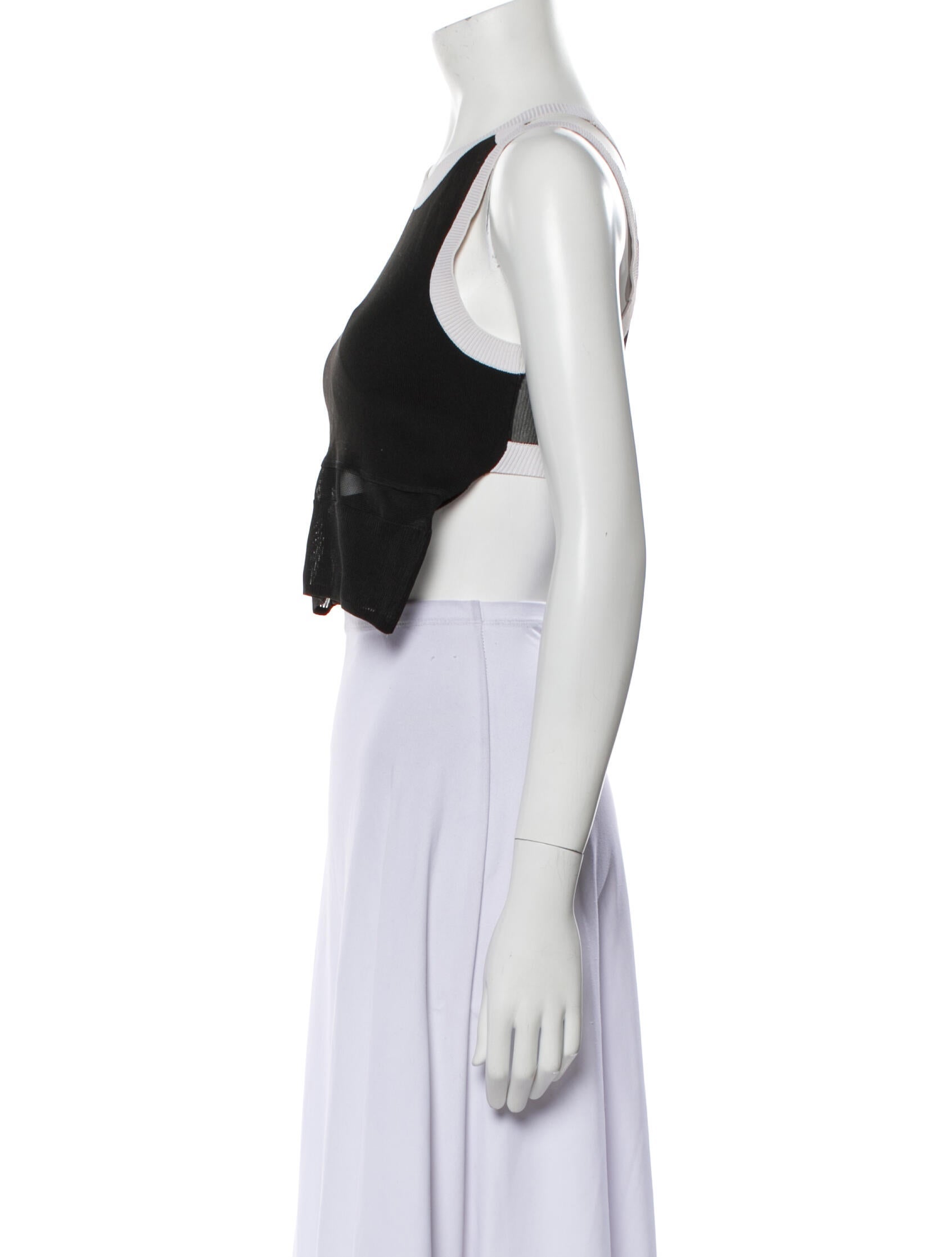 Helmut Lang Scoop Neck Sleeveless Crop Top