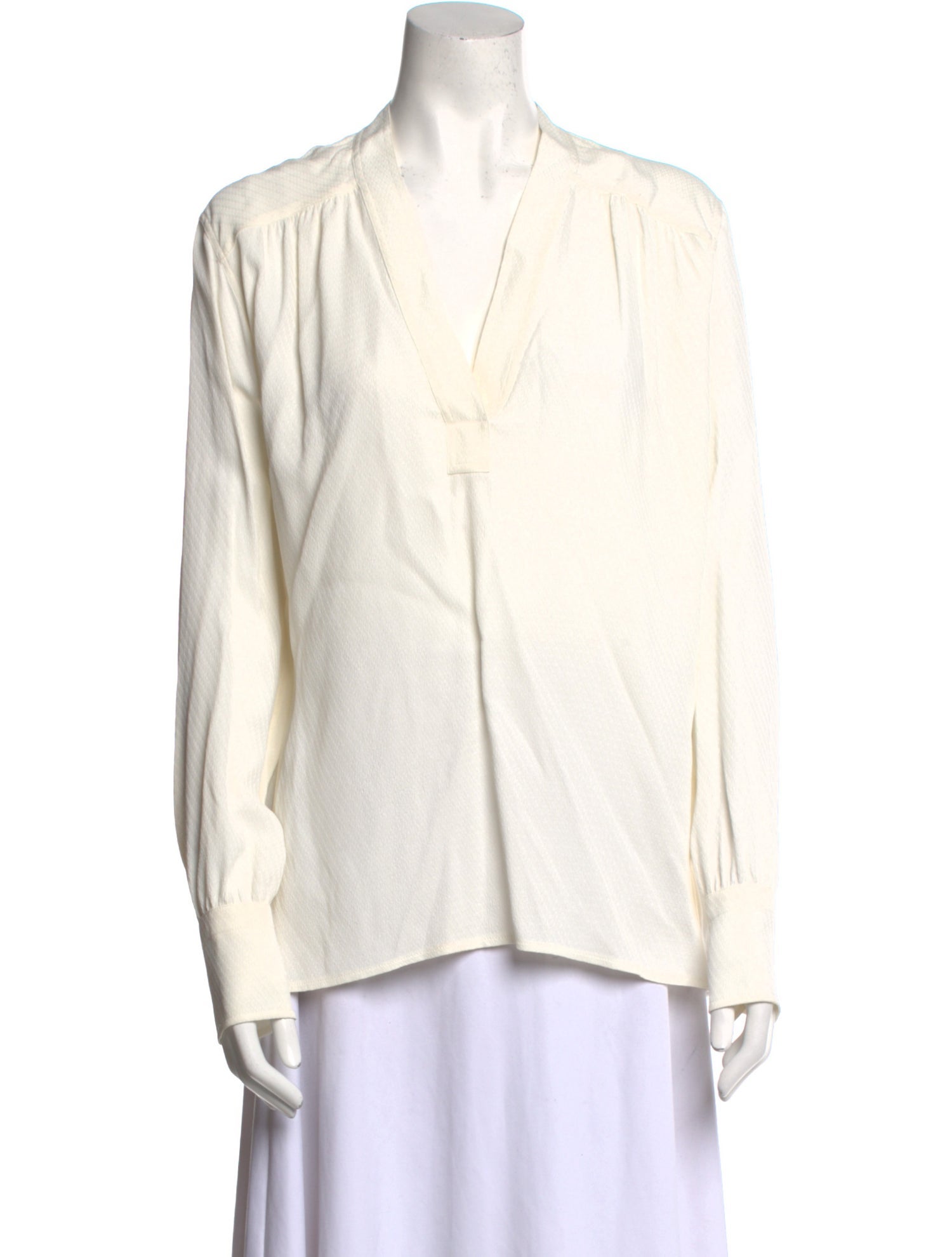 Helmut Lang V-Neck Long Sleeve Blouse