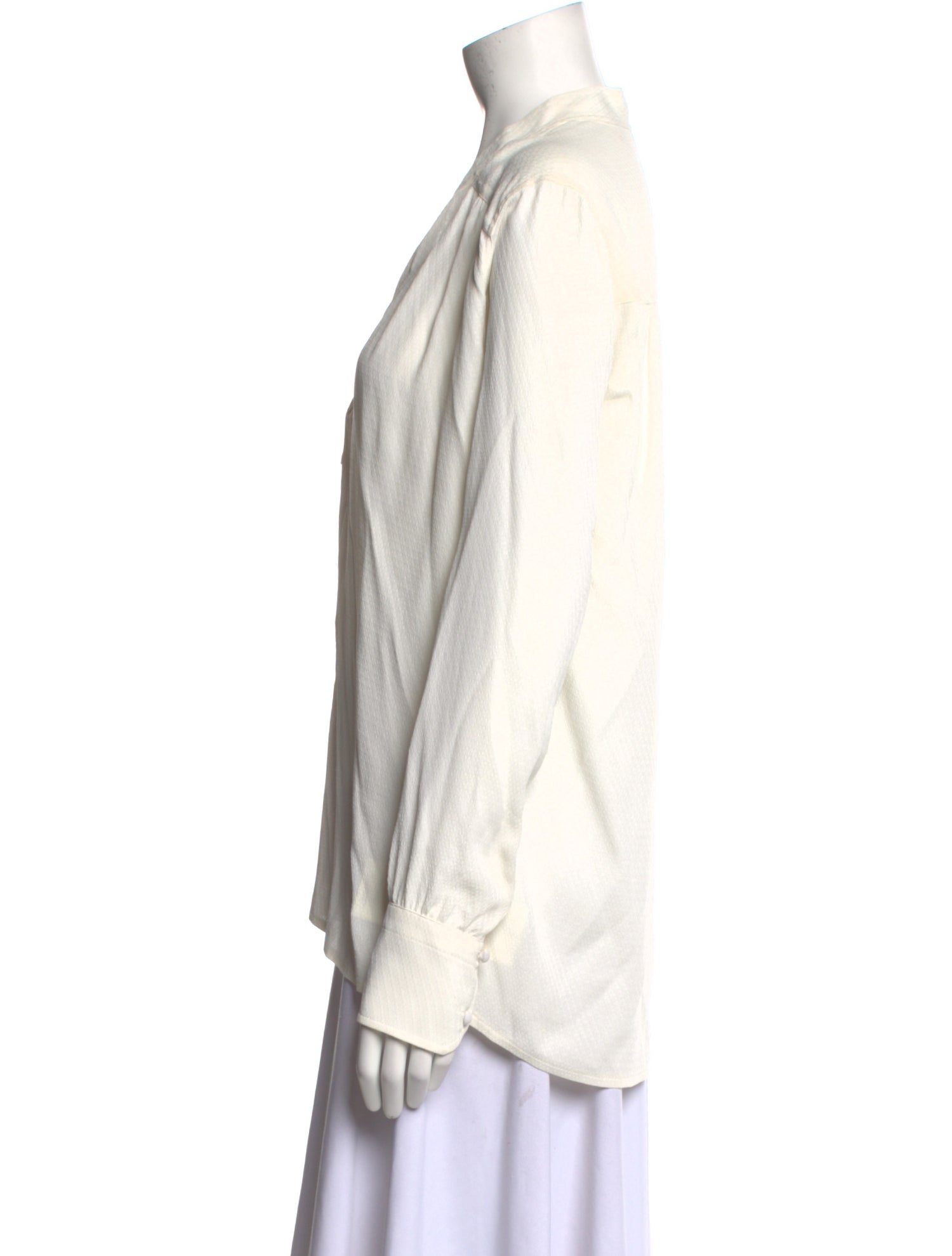 Helmut Lang V-Neck Long Sleeve Blouse
