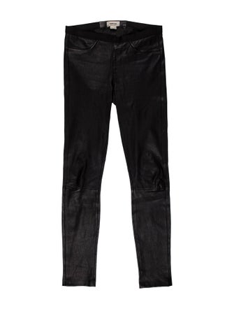 Helmut Lang Lamb Leather Skinny Leg Pants