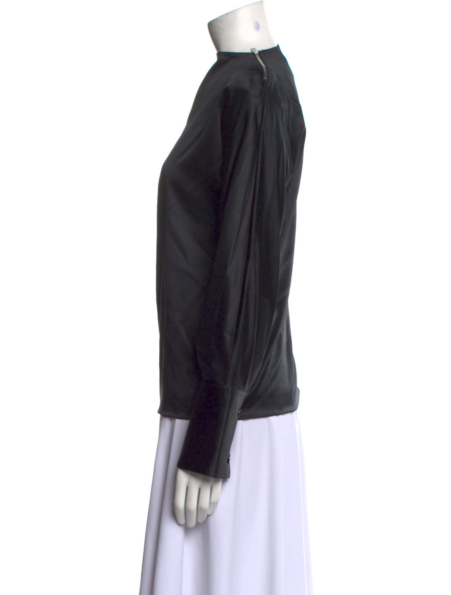 Helmut Lang Silk Mock Neck Sweatshirt