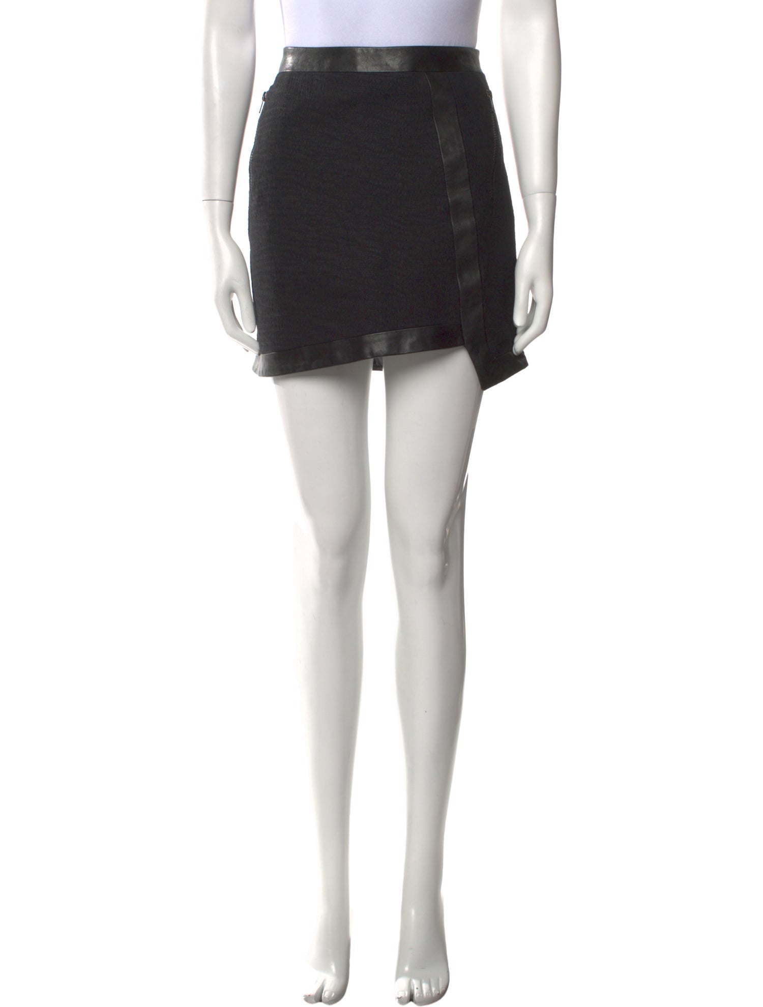 Helmut Lang Leather Trim Embellishment Knee-Length Skirt