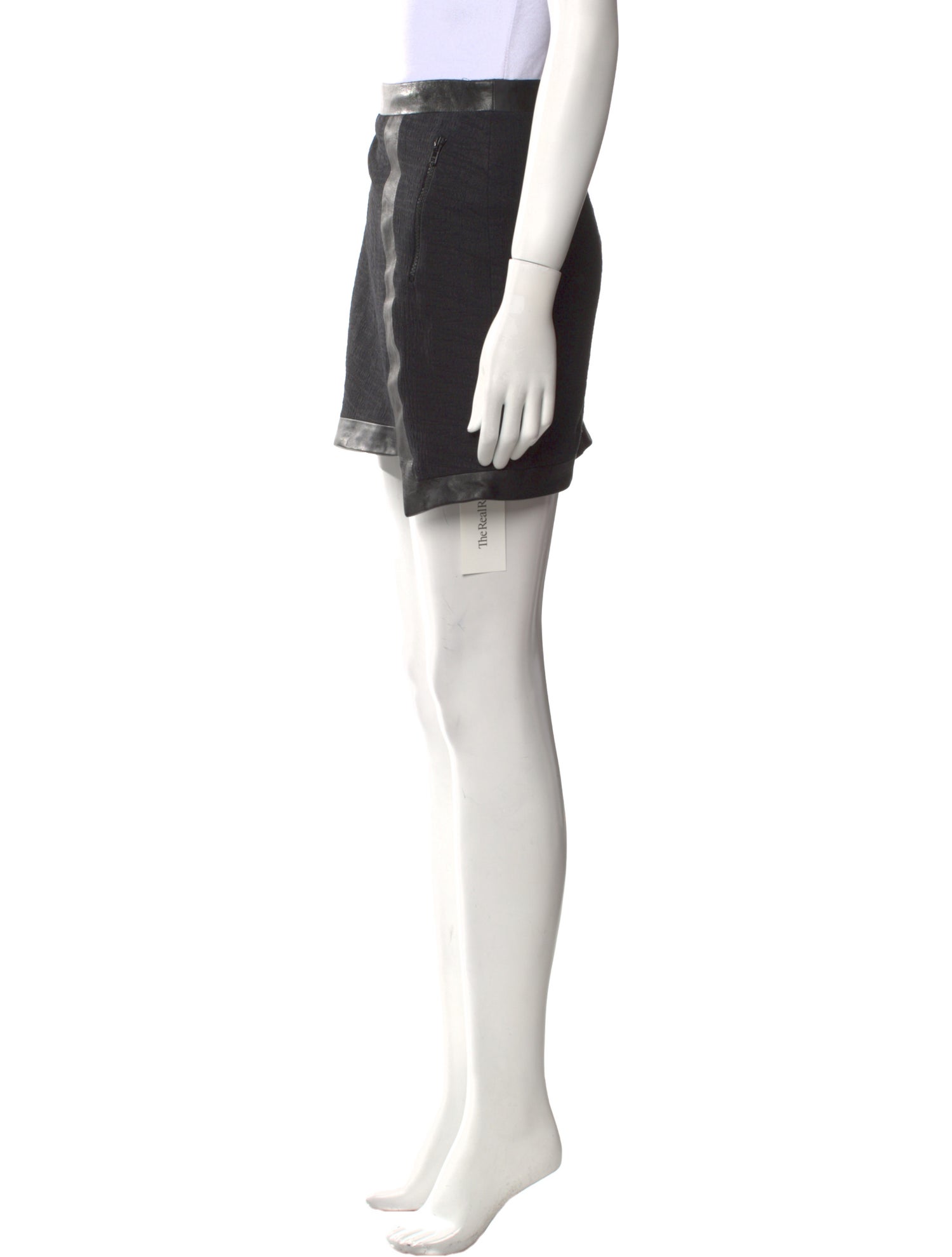 Helmut Lang Leather Trim Embellishment Knee-Length Skirt