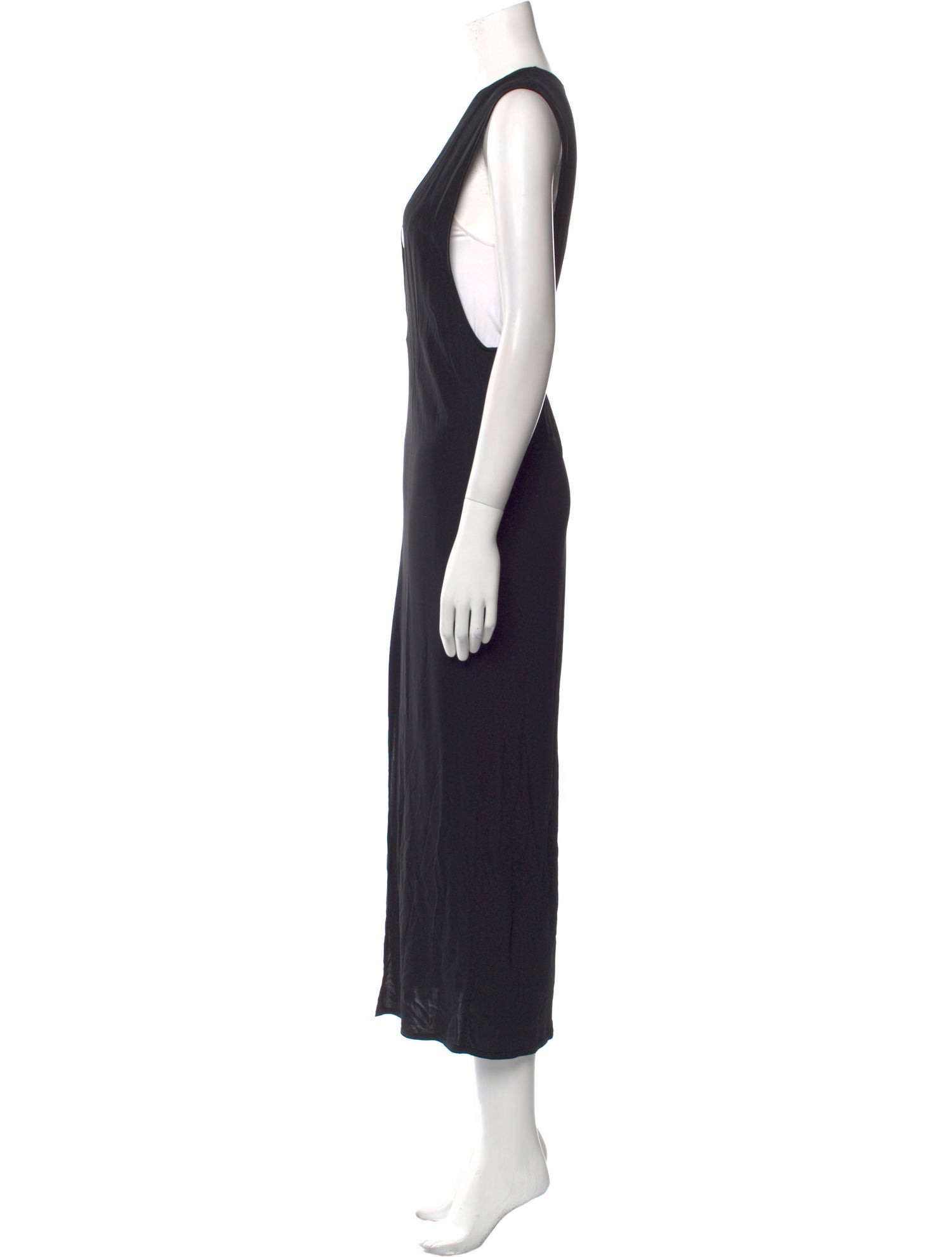 Helmut Lang Plunge Neckline Knee-Length Dress