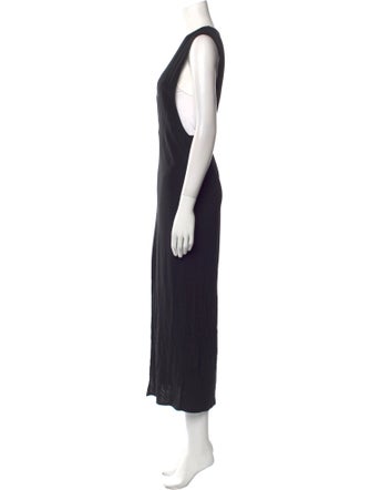 Helmut Lang Plunge Neckline Knee-Length Dress