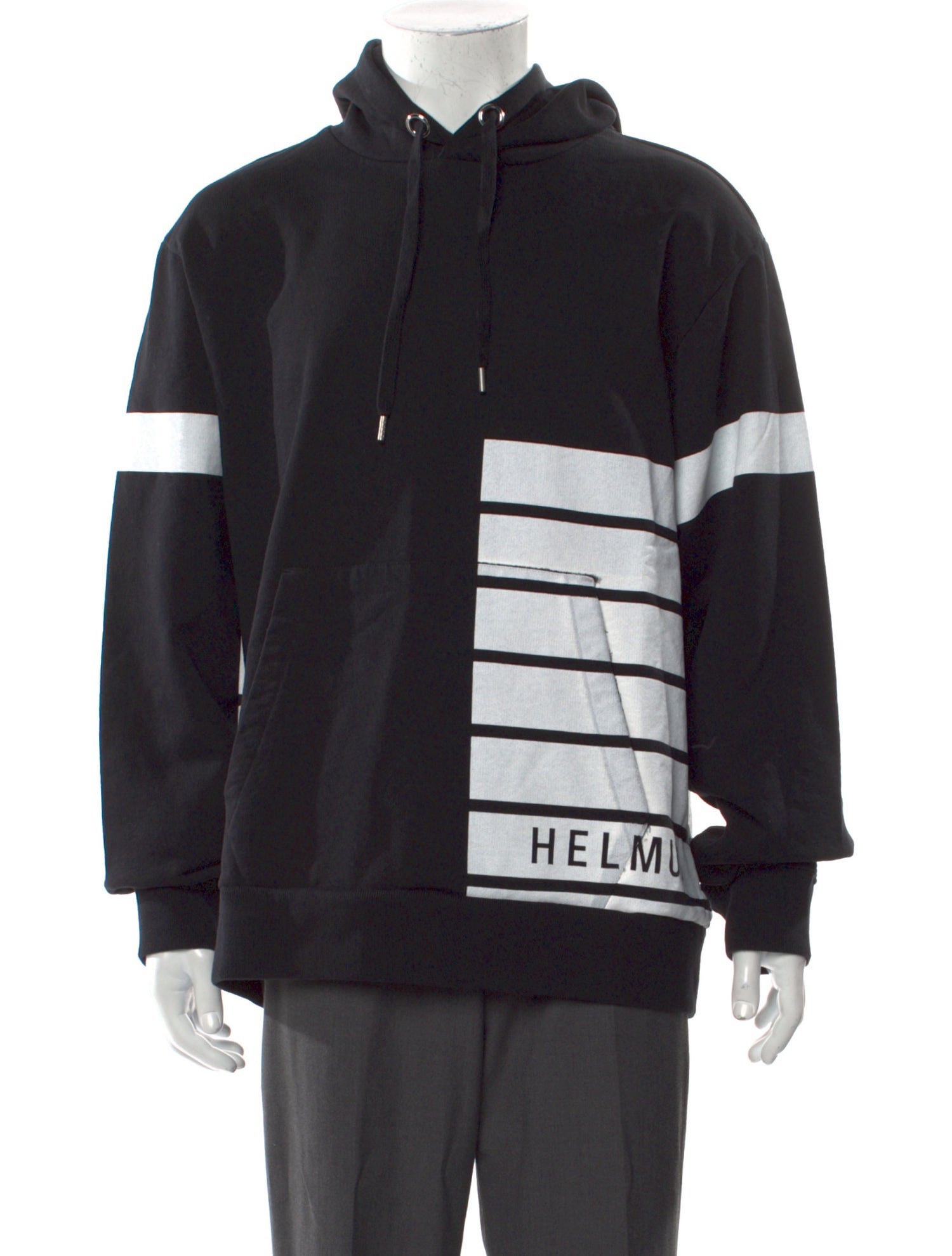 Helmut Lang Striped Crew Neck Hoodie w/ Tags