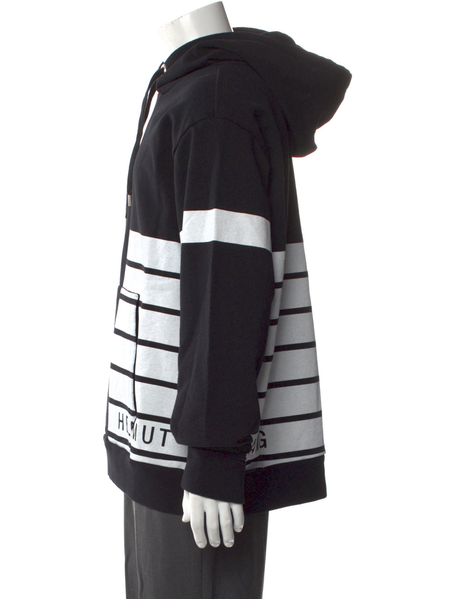 Helmut Lang Striped Crew Neck Hoodie w/ Tags