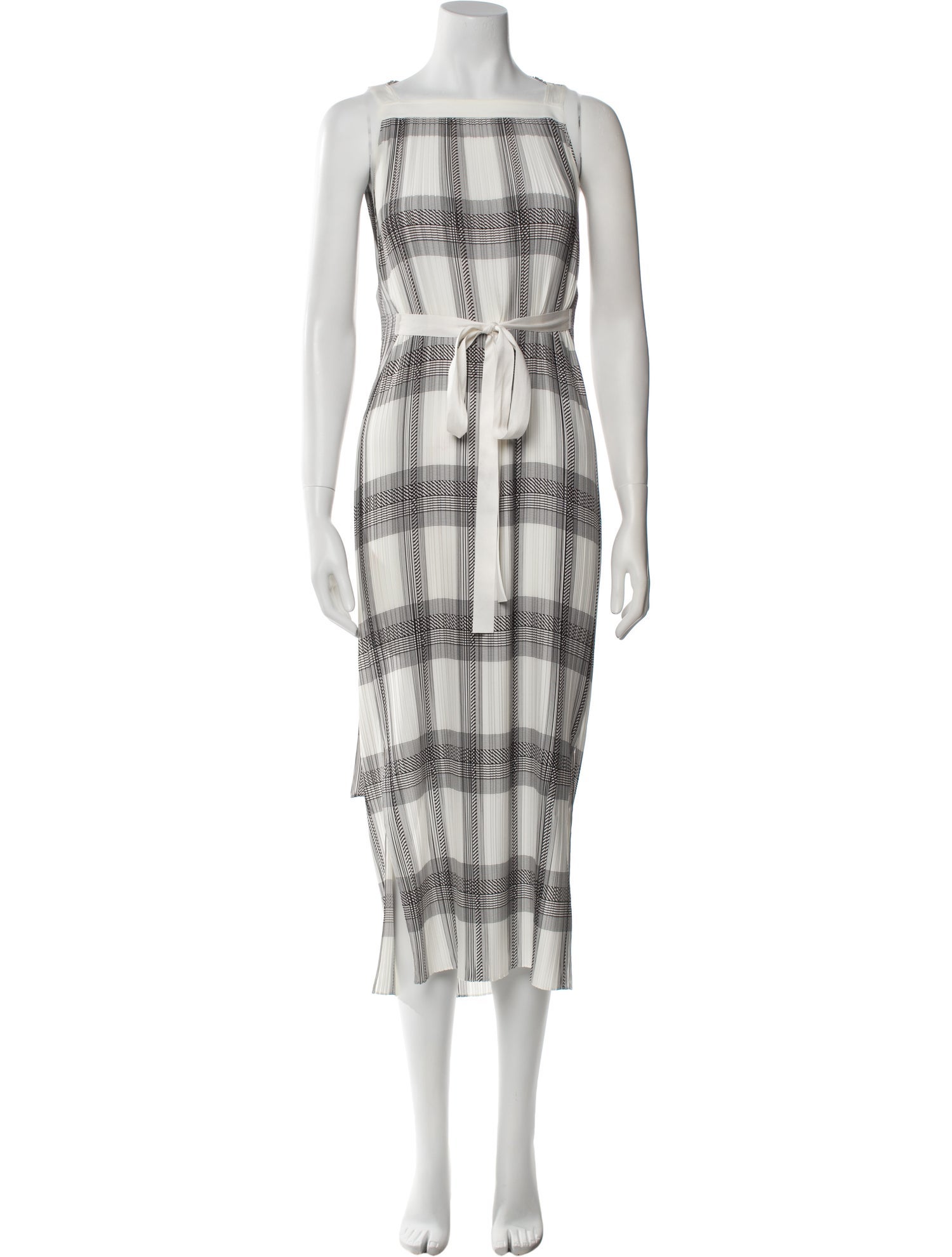 Helmut Lang Plaid Print Long Dress