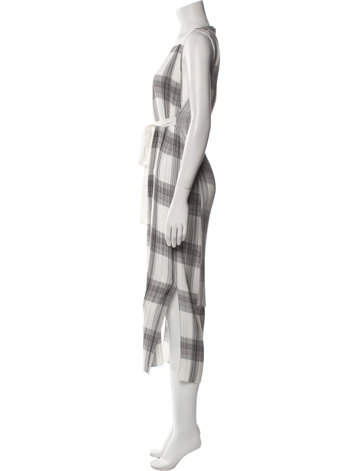 Helmut Lang Plaid Print Long Dress