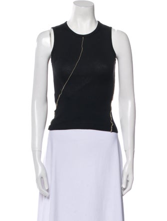 Helmut Lang Crew Neck Sleeveless Crop Top