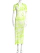Helmut Lang Tie-Dye Print Long Dress