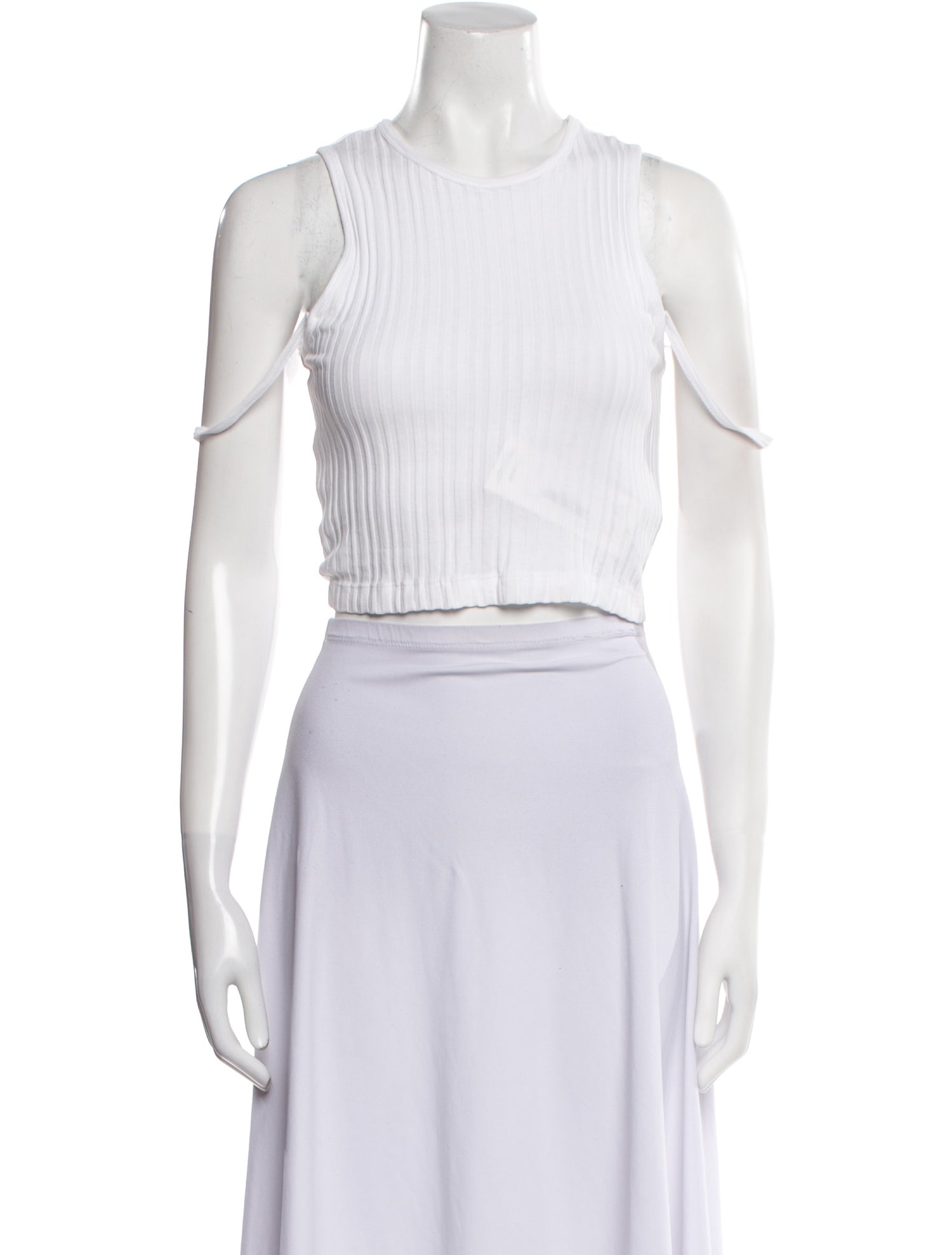 Helmut Lang Crew Neck Sleeveless Crop Top