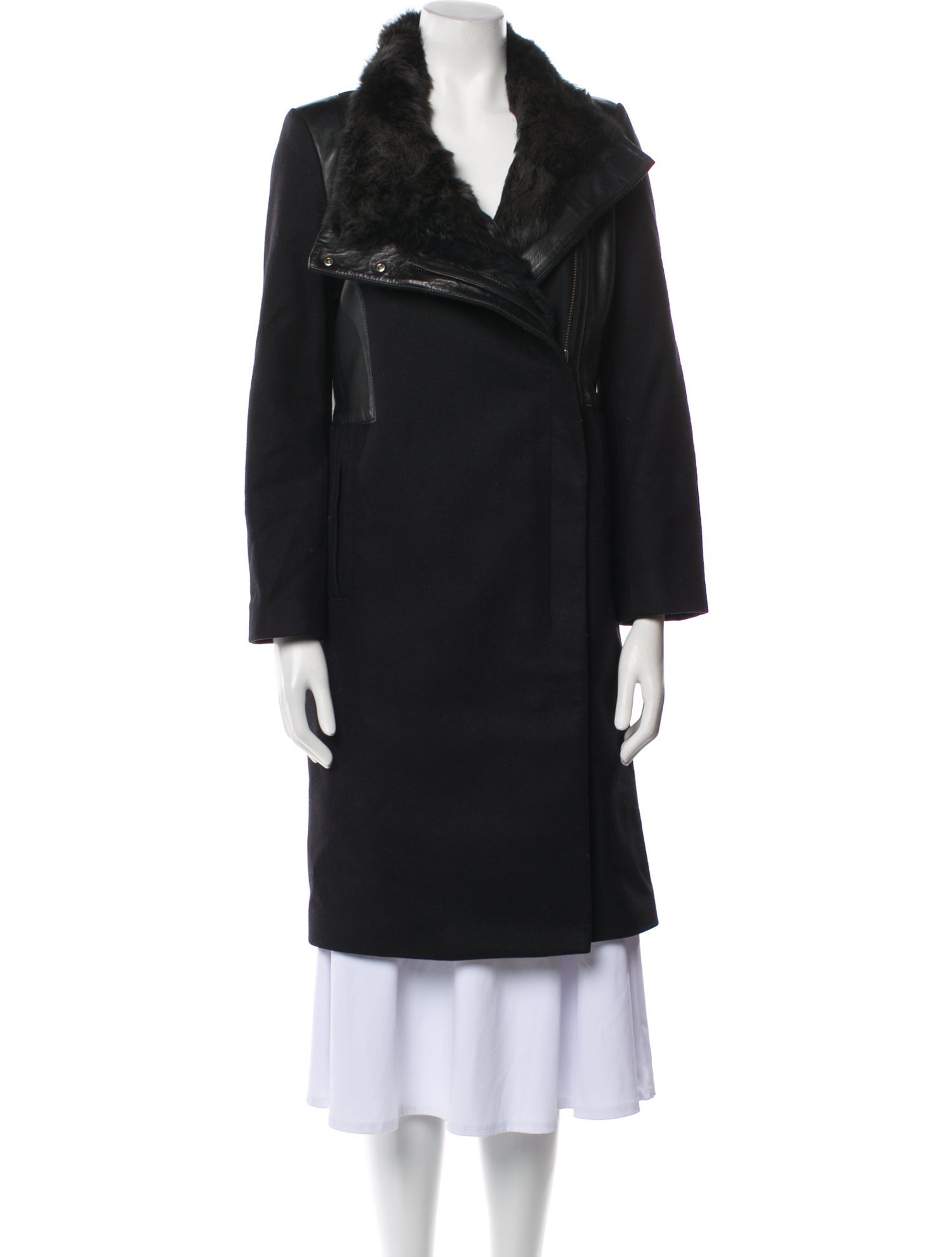 Helmut Lang Wool Fur Coat