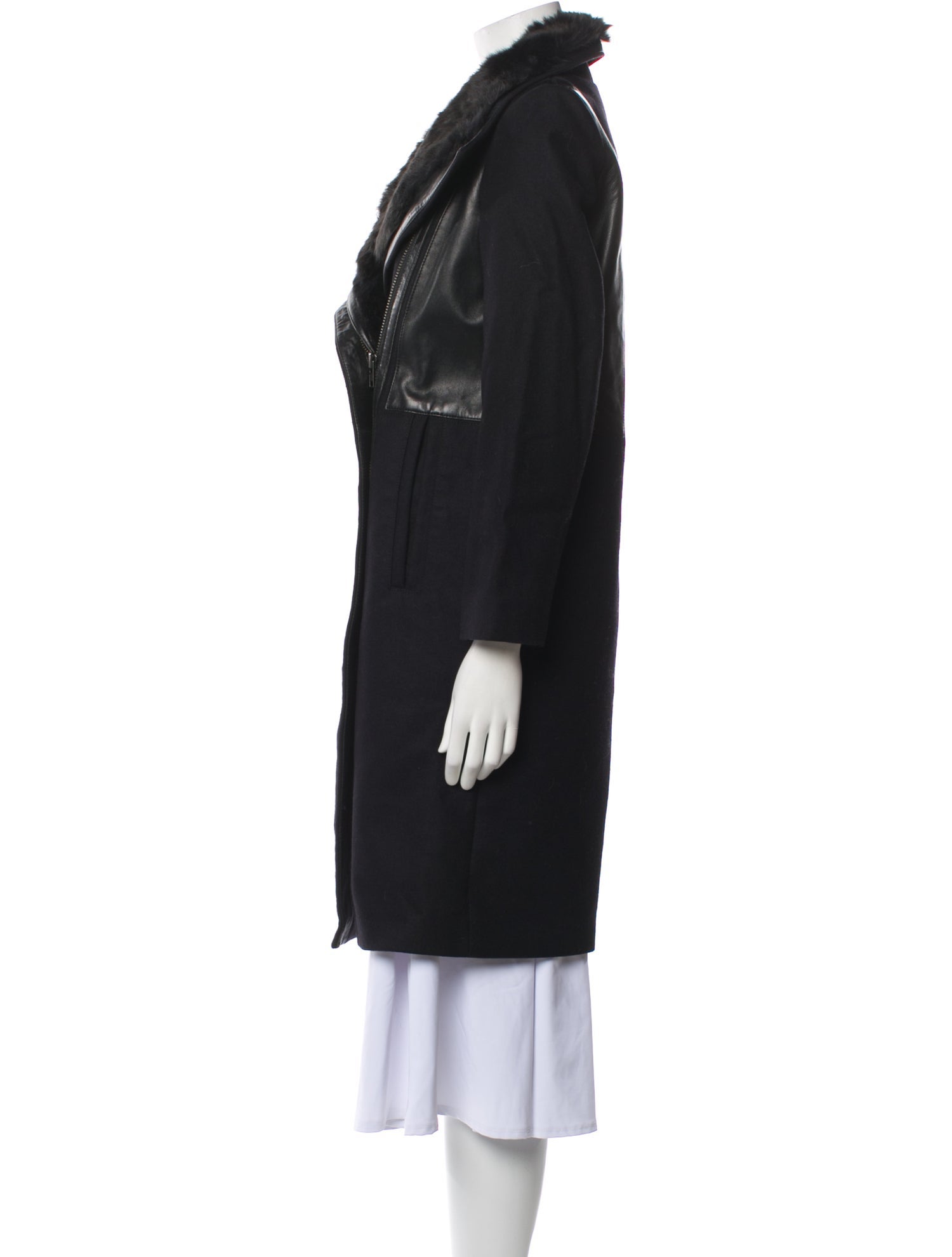 Helmut Lang Wool Fur Coat