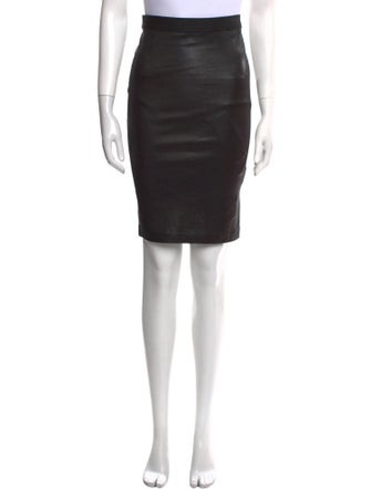 Helmut Lang Leather Knee-Length Skirt
