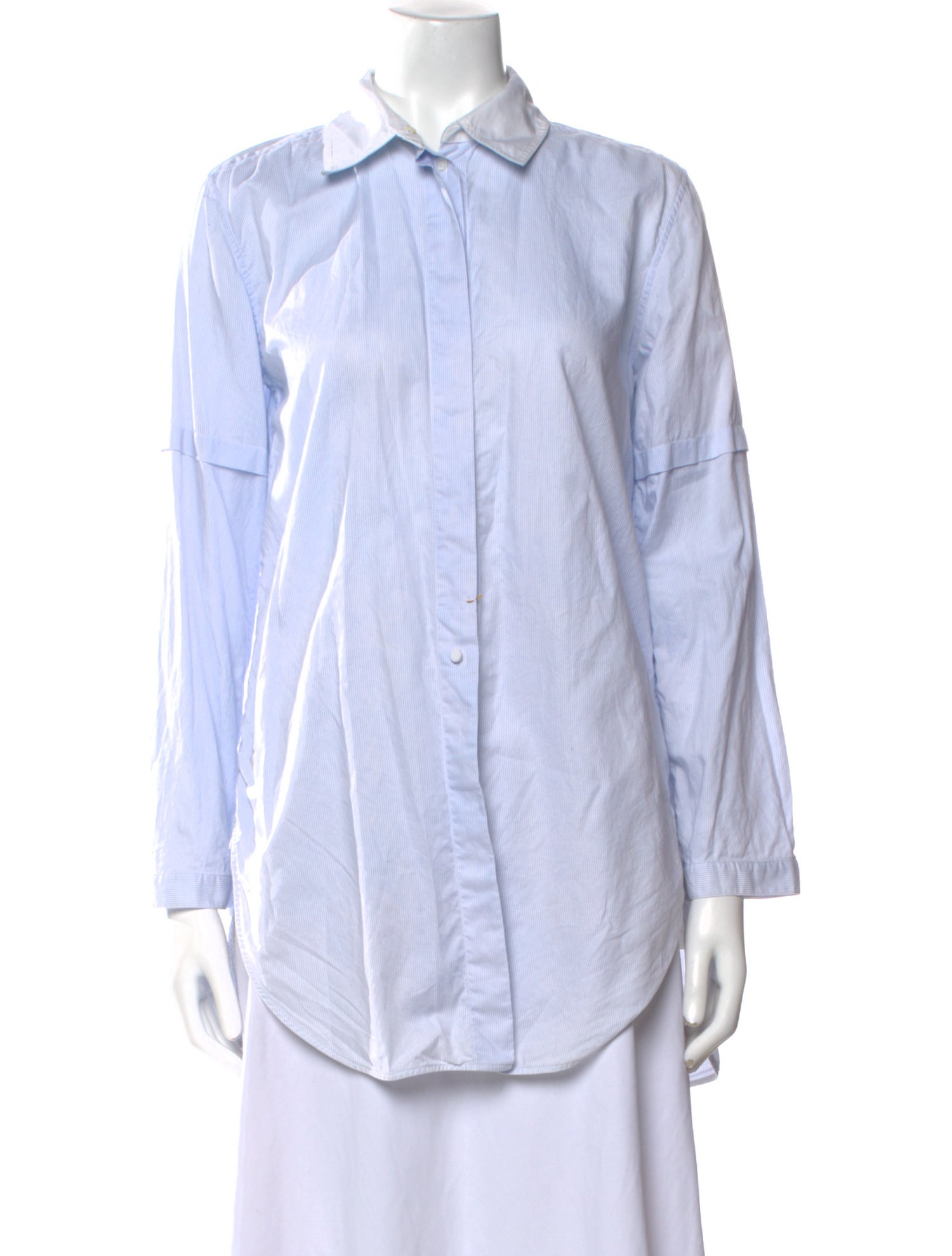 Helmut Lang Striped Long Sleeve Button-Up Top