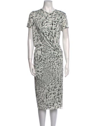 Helmut Lang Printed Midi Length Dress