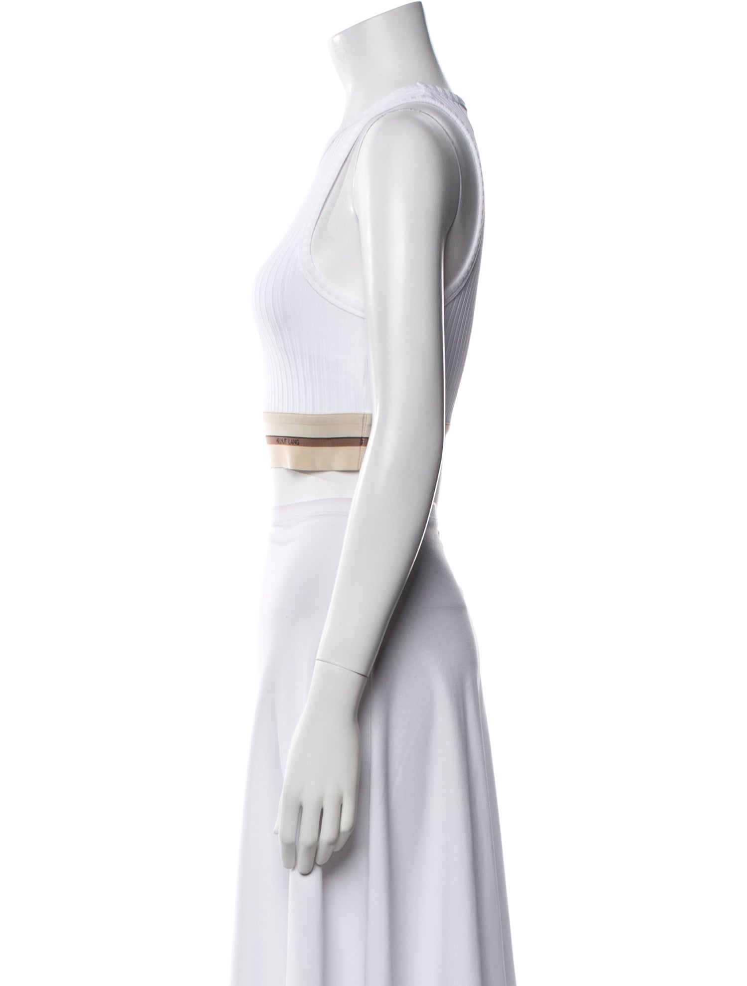 Helmut Lang Crew Neck Sleeveless Crop Top