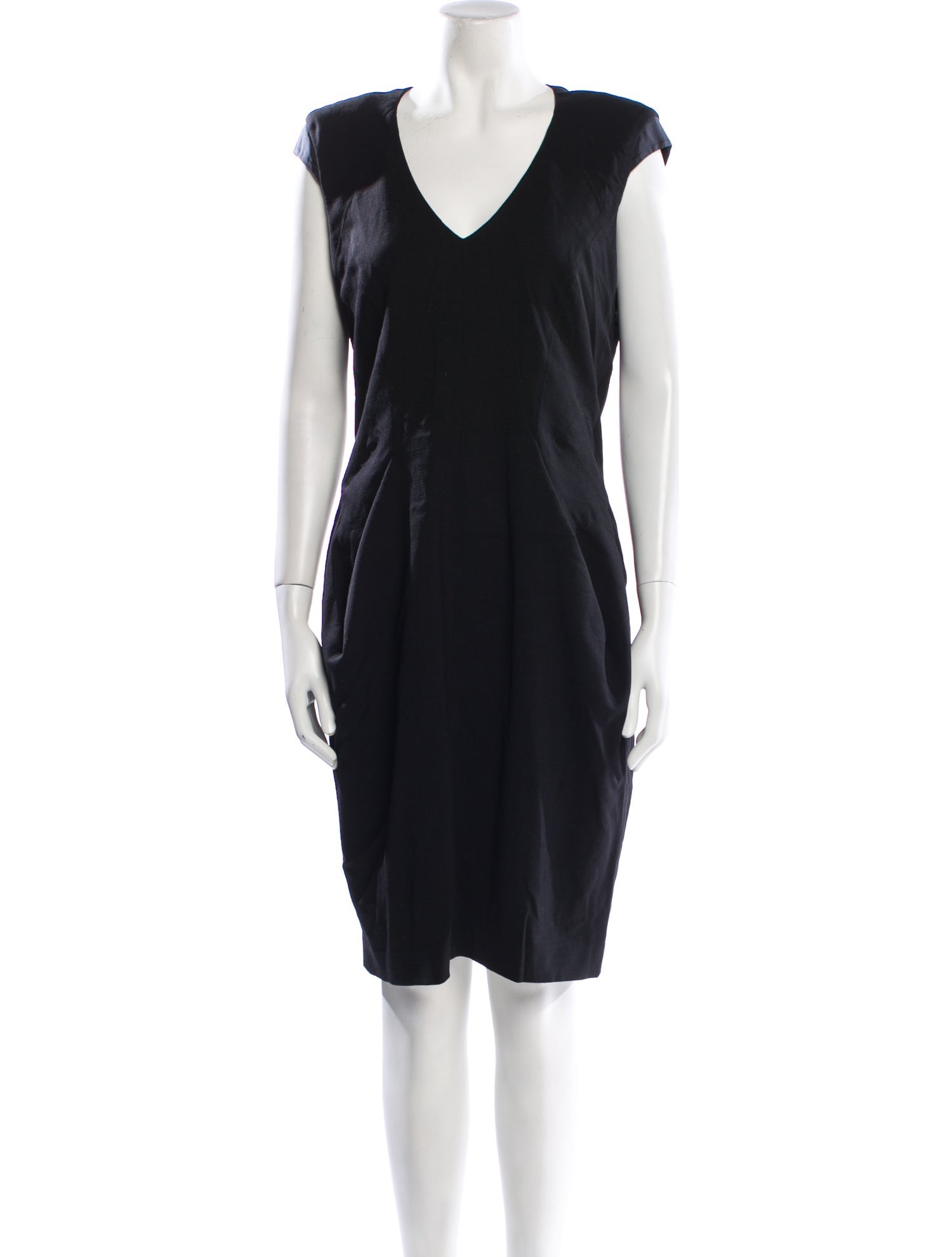 Helmut Lang Virgin Wool Knee-Length Dress