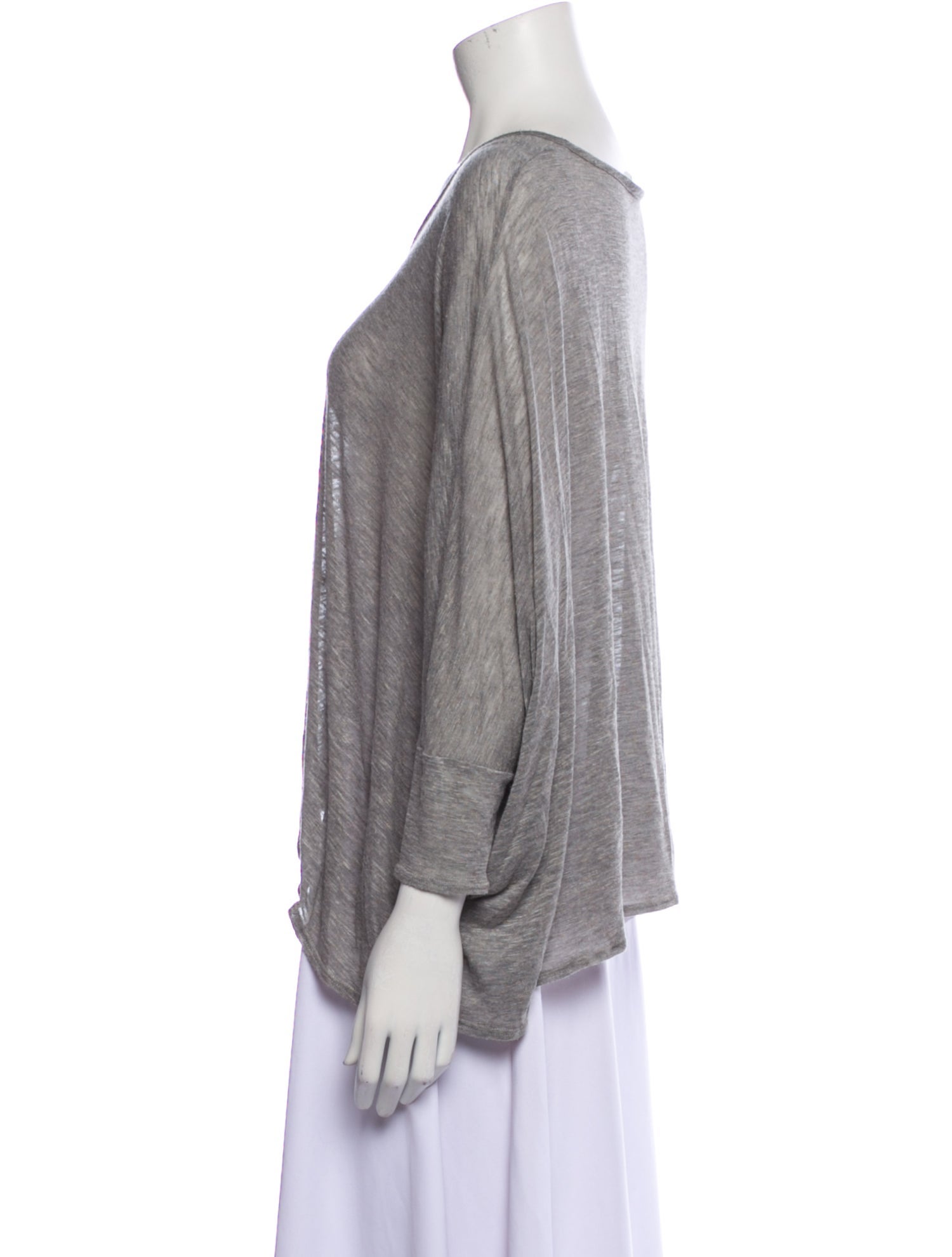 Helmut Lang V-Neck Three-Quarter Sleeve Top