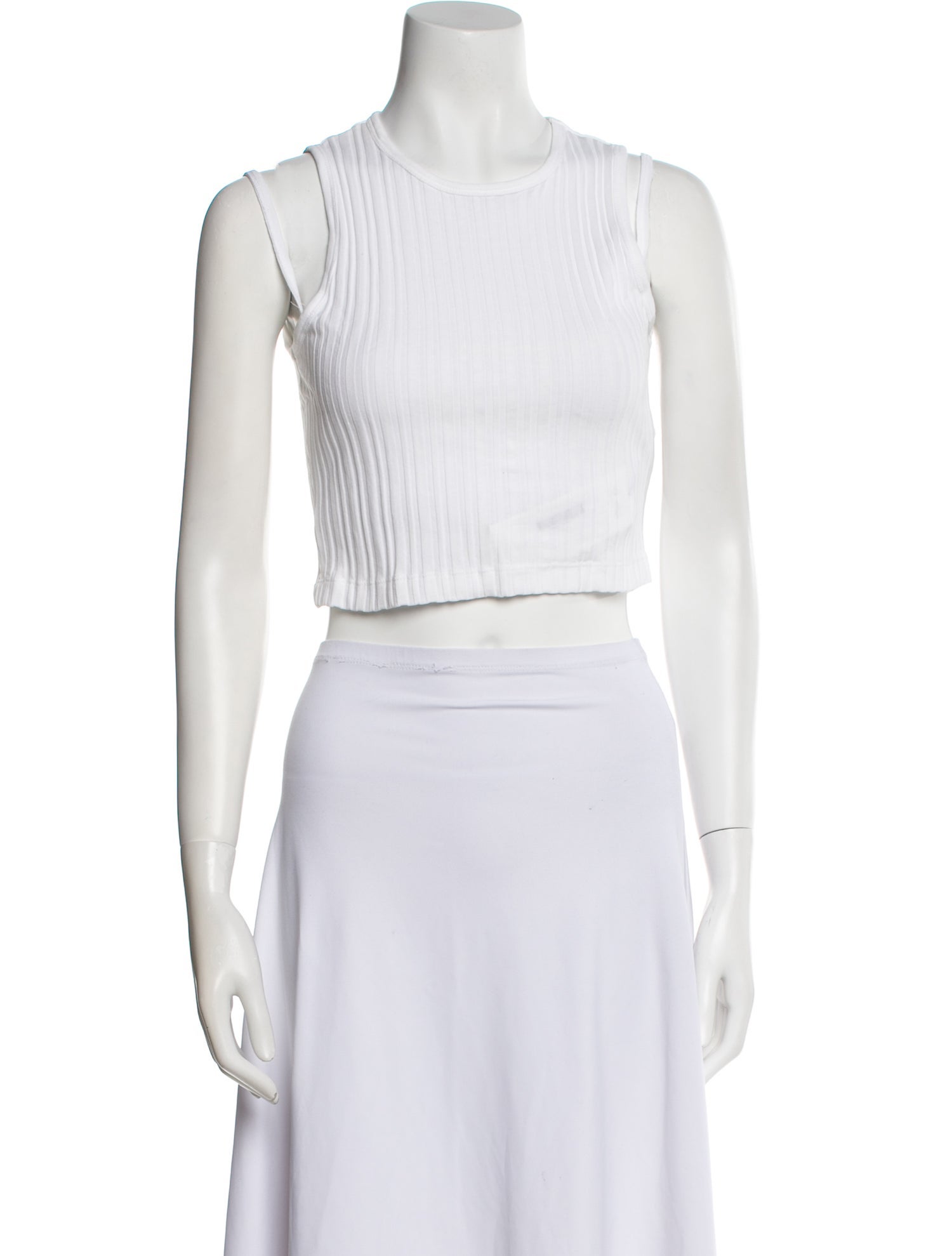 Helmut Lang Crew Neck Sleeveless Crop Top