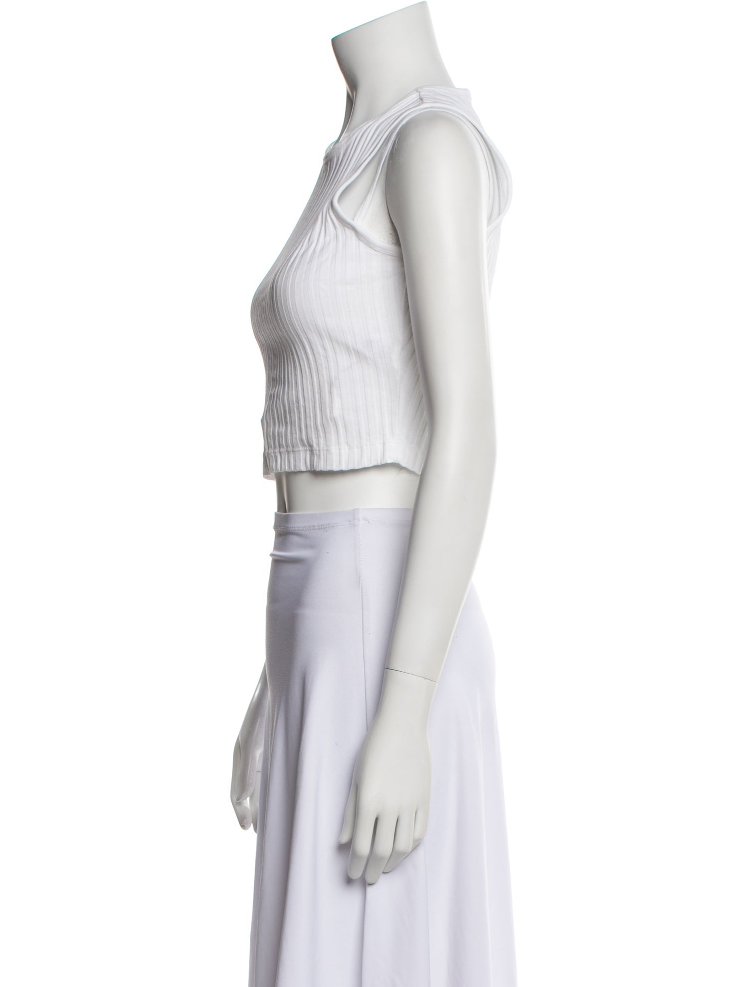 Helmut Lang Crew Neck Sleeveless Crop Top