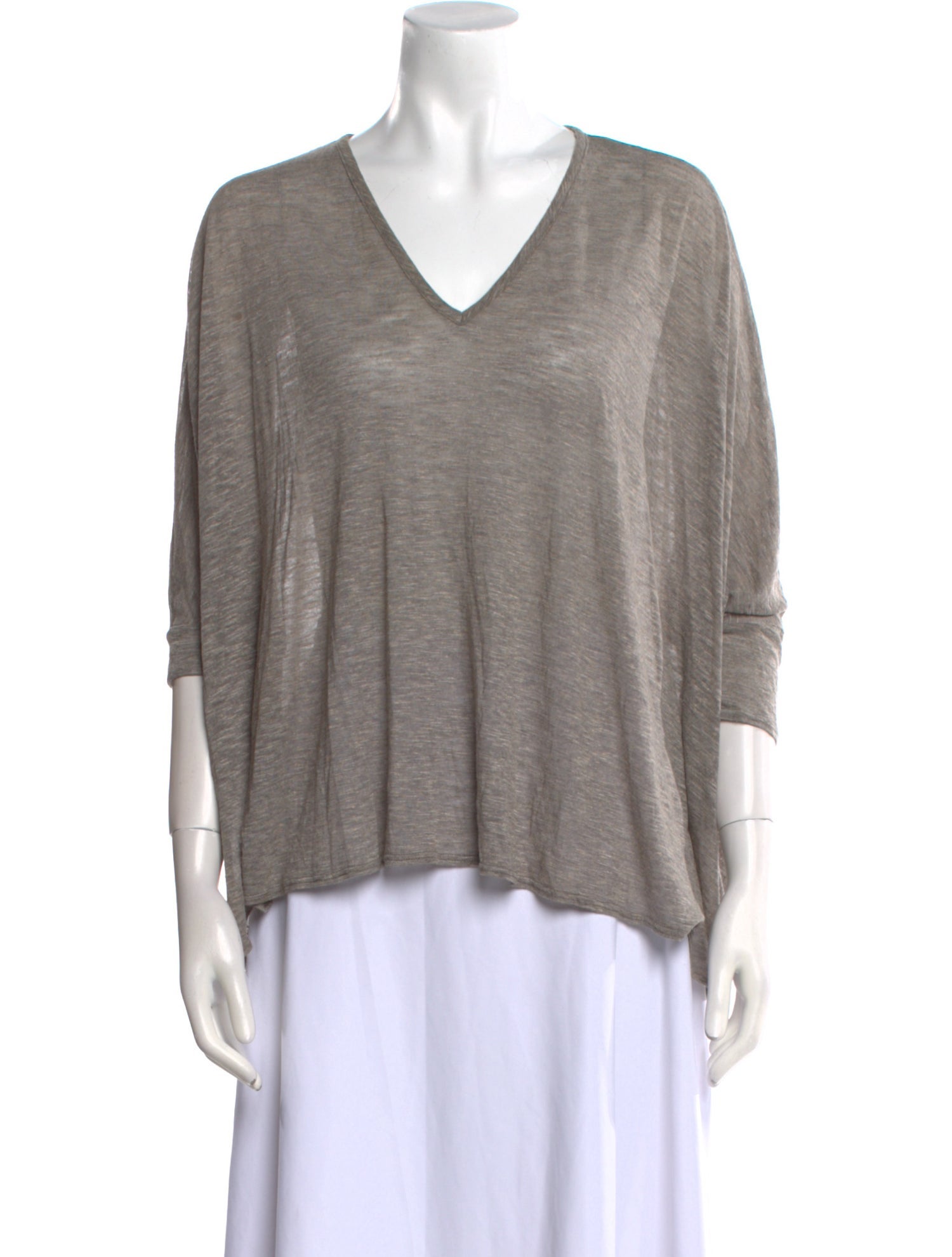 Helmut Lang V-Neck Three-Quarter Sleeve Top