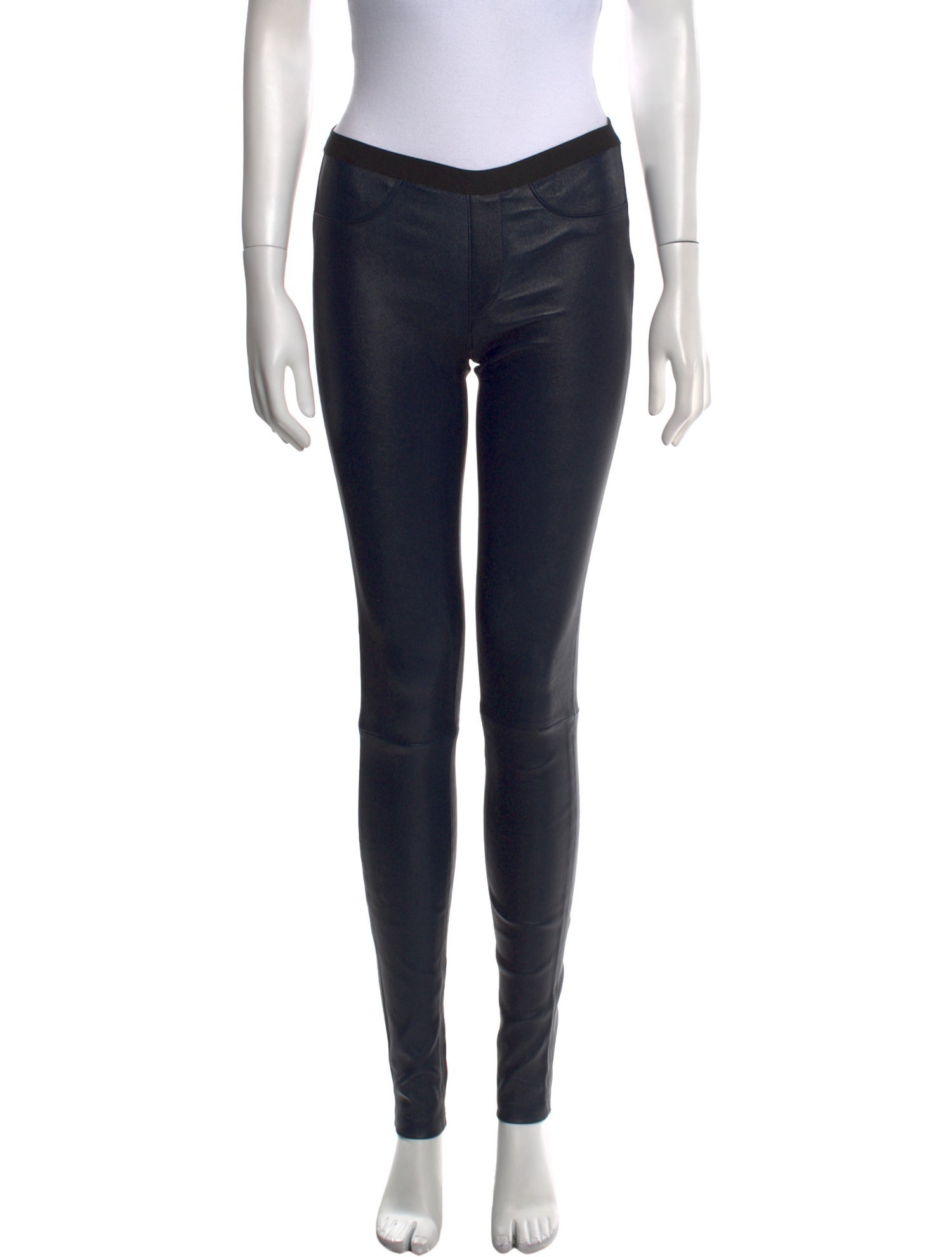 Helmut Lang Leather Skinny Leg Pants