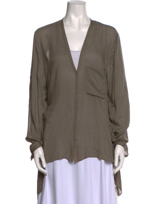 Helmut Lang V-Neck Long Sleeve Blouse